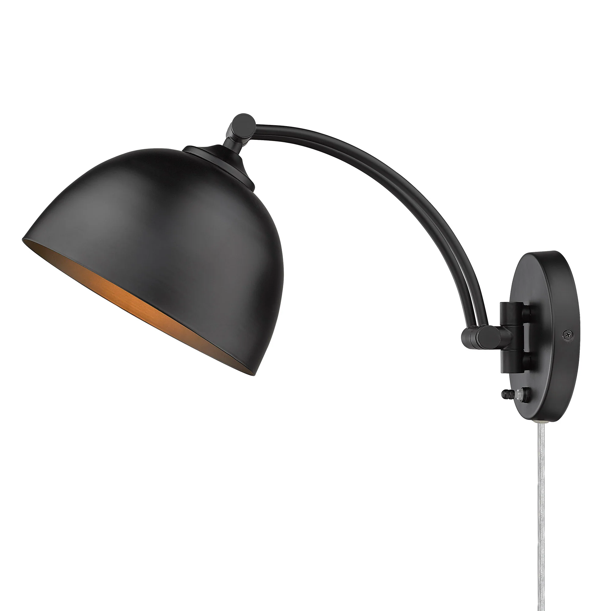 Rey 1-light Swing Arm Wall Lamp in Matte Black - Image 3