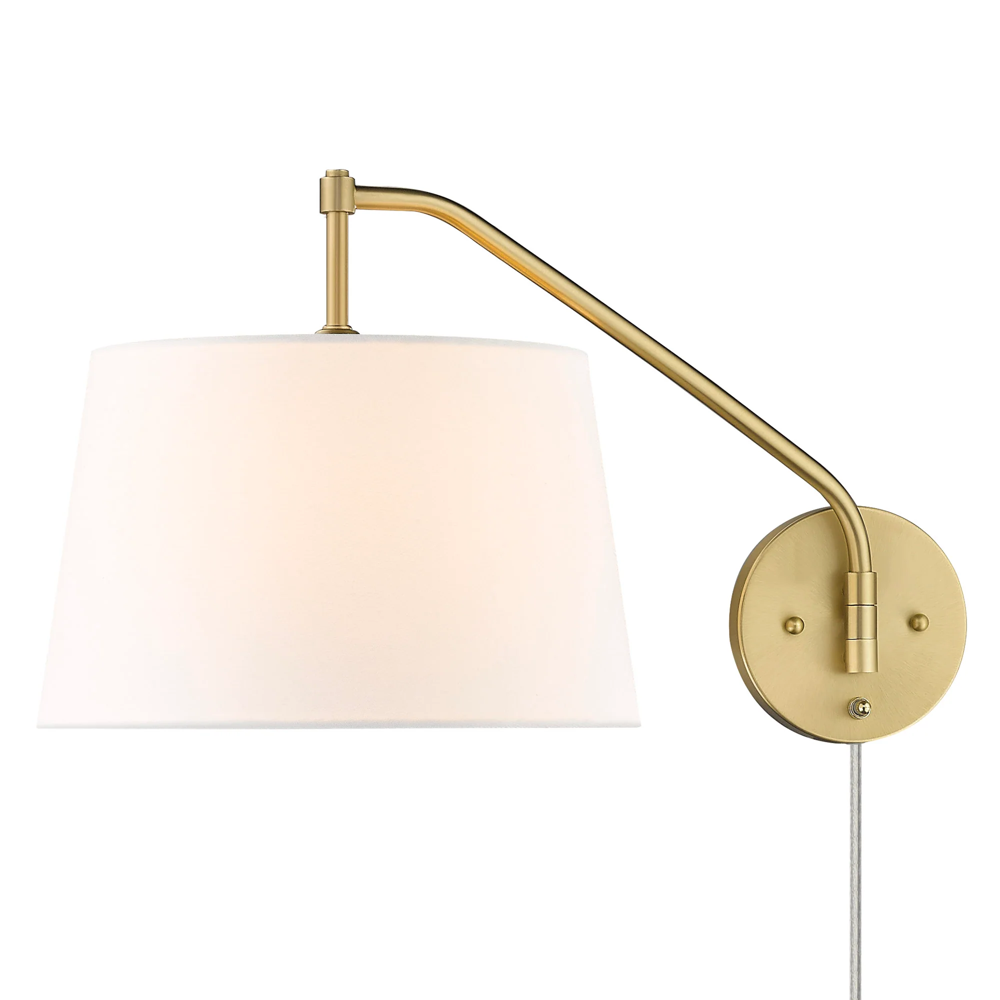 Ryleigh 1-light Swing Arm in Brushed Champagne Brass and Modern White shade - Image 6