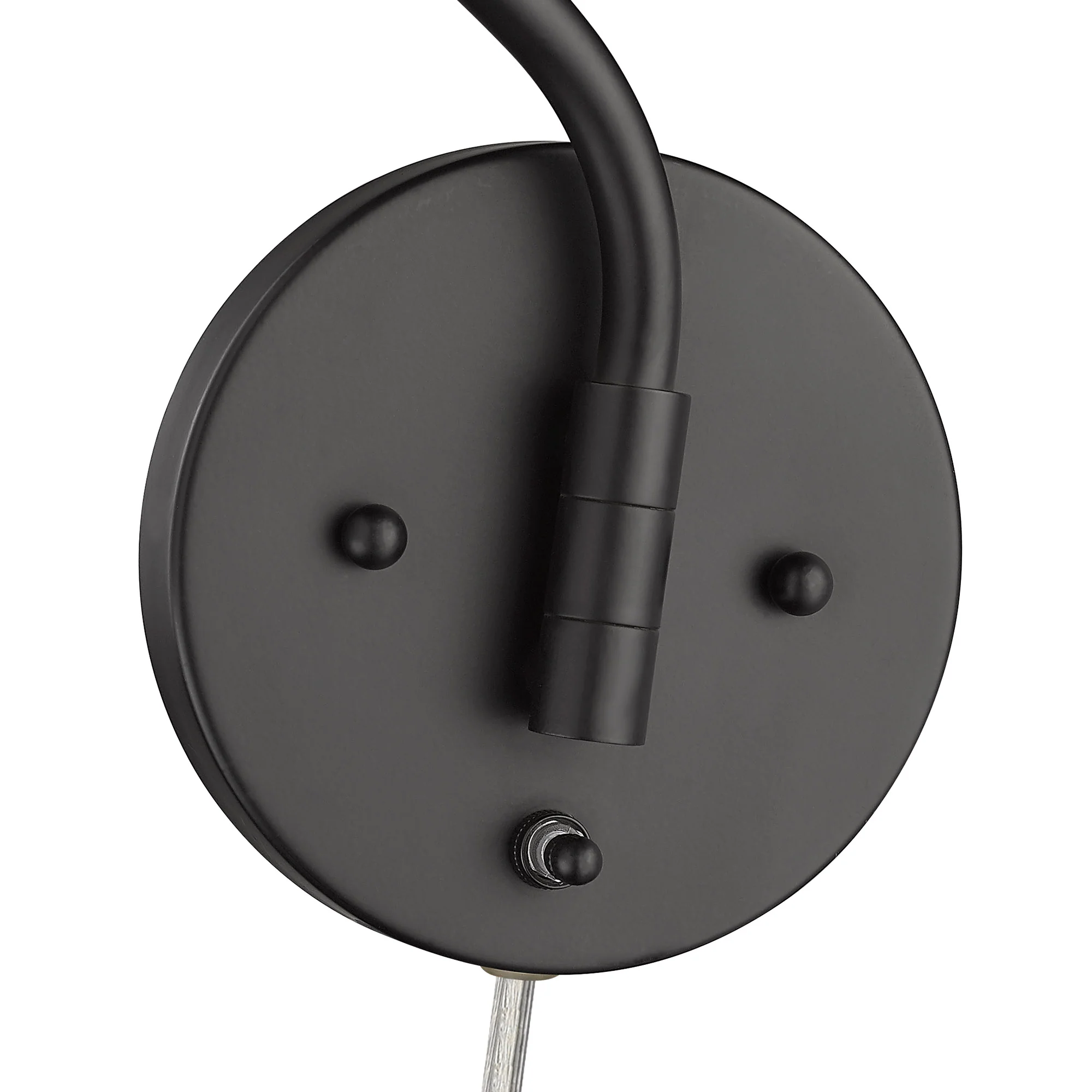 Ryleigh 1-light Swing Arm Wall Lamp in Matte Black and Woven Sweet Grass shade - Image 6