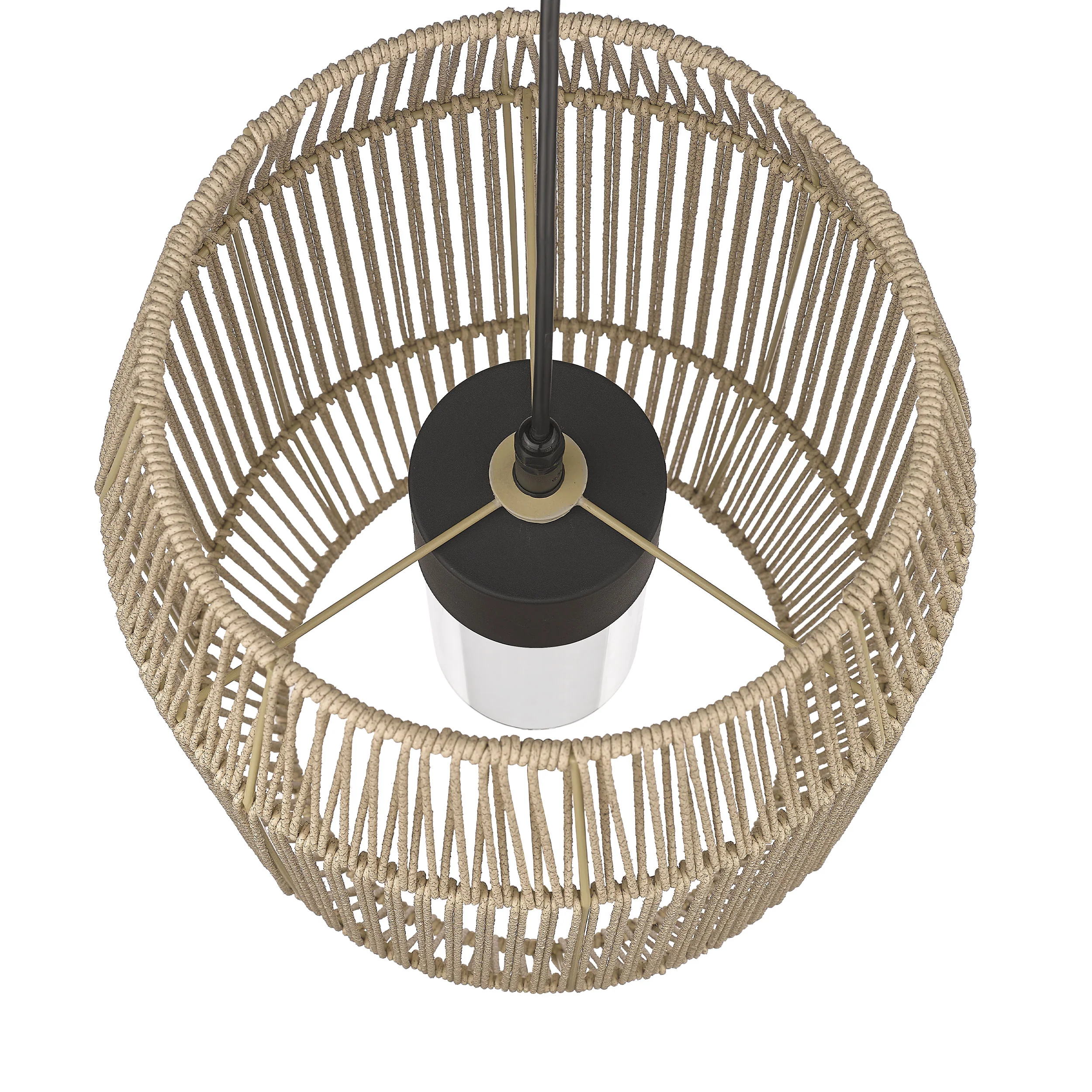 Seabrooke 1-light Outdoor Pendant in Natural Black and Summer Sands shade - Image 3