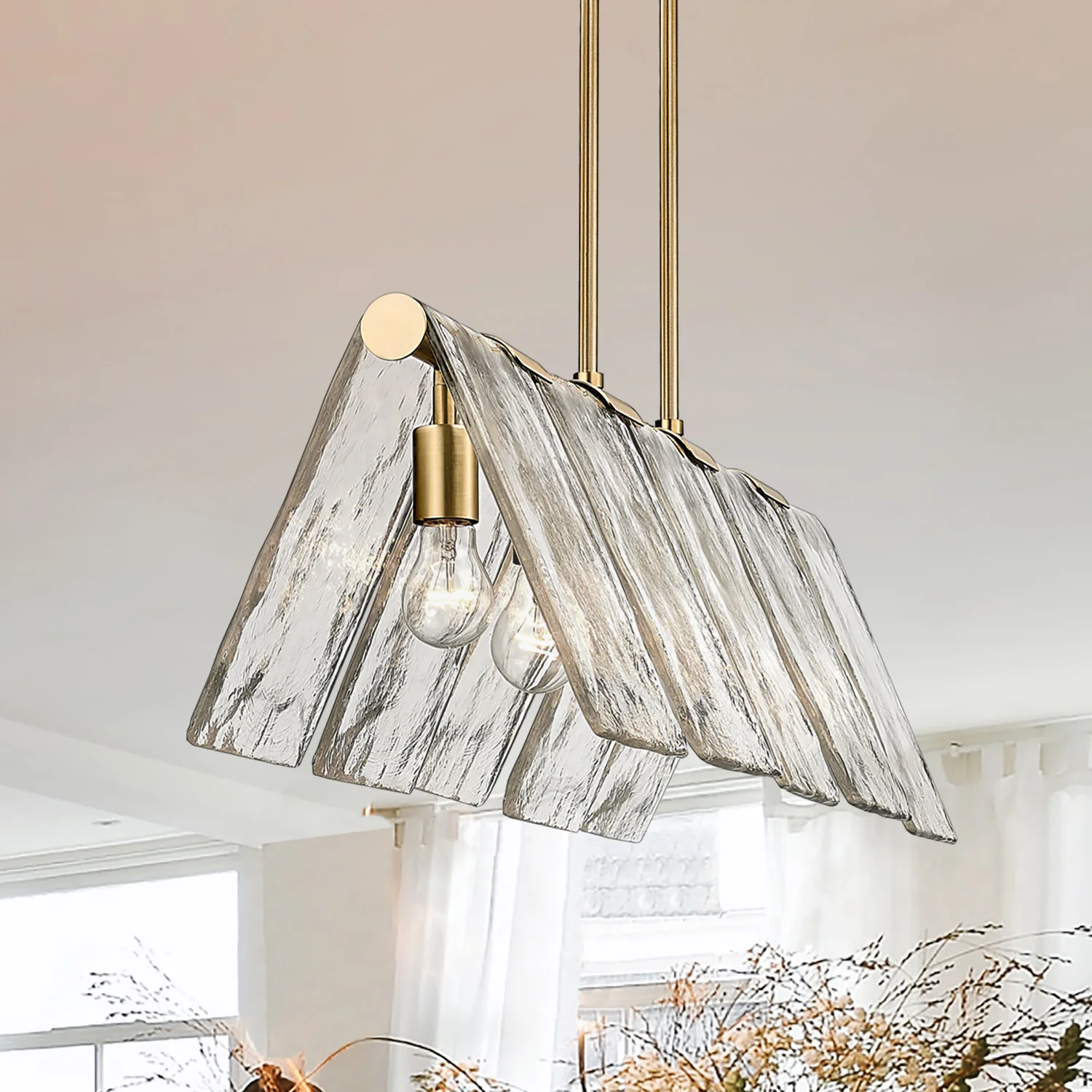 Serenity 5-light Island Light in Modern Brass - Image 7