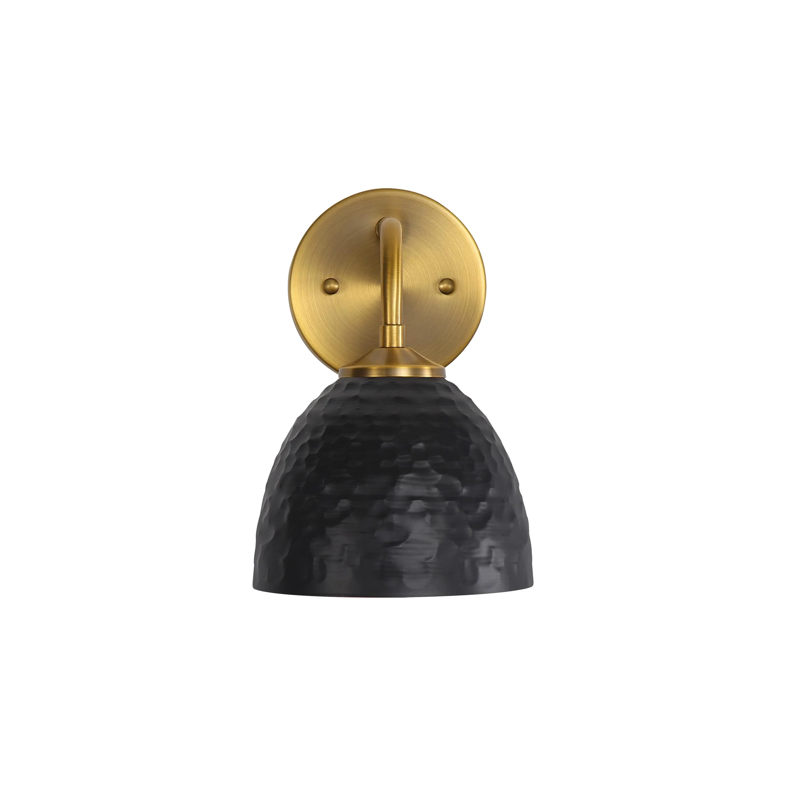 Shepard 1-light Wall Sconce in Modern Brass and Matte Black shade - Image 2
