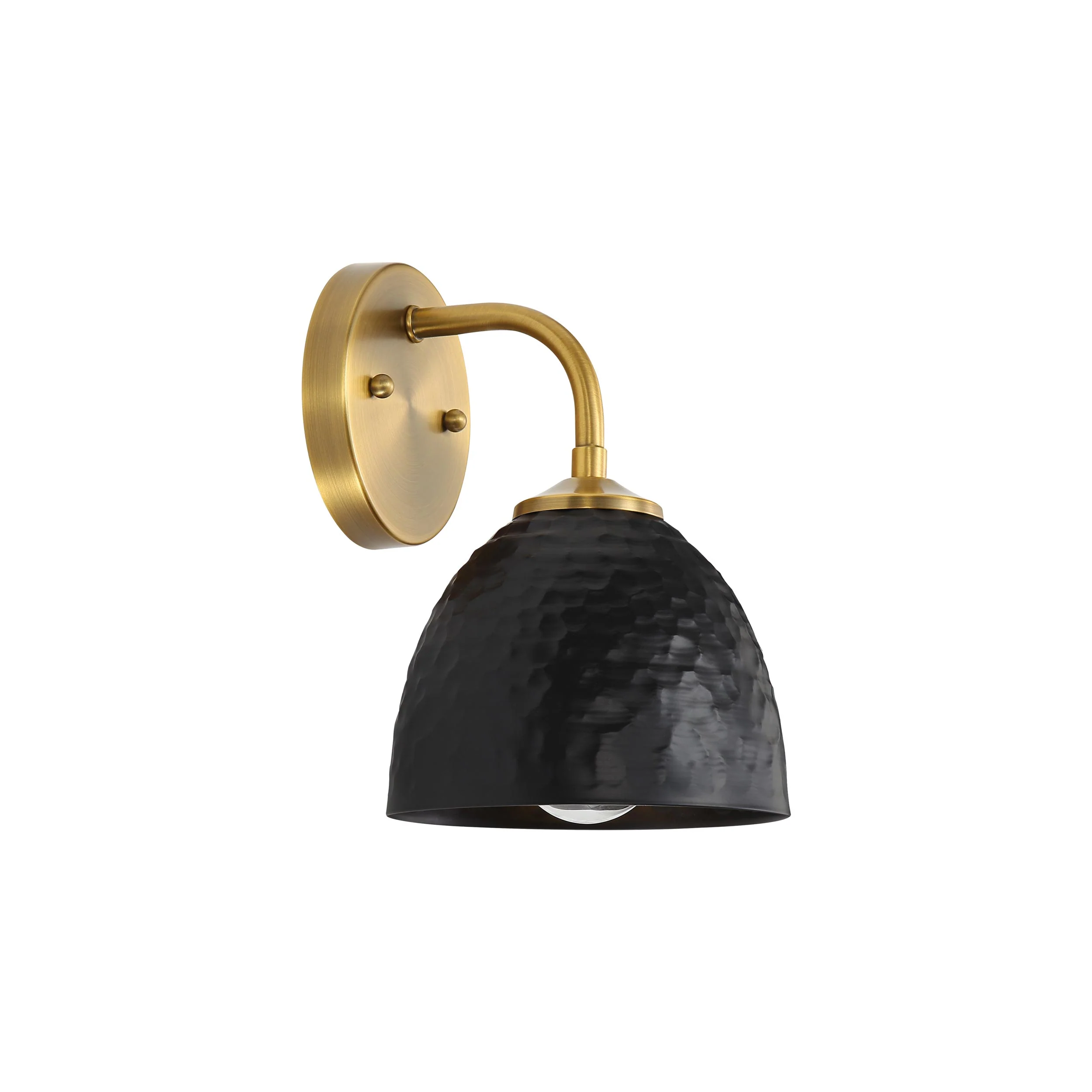 Shepard 1-light Wall Sconce in Modern Brass and Matte Black shade - Image 3