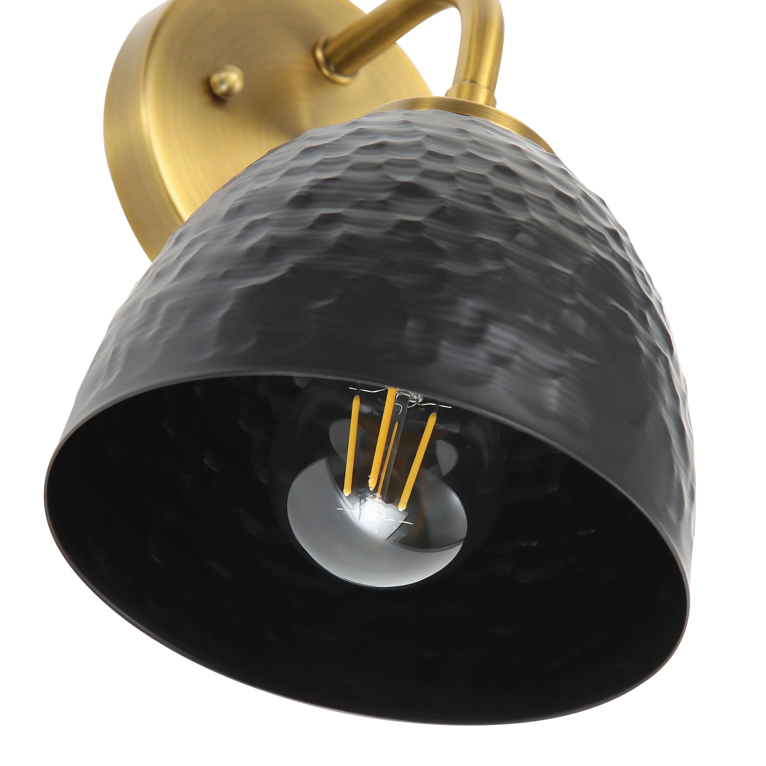Shepard 1-light Wall Sconce in Modern Brass and Matte Black shade - Image 6