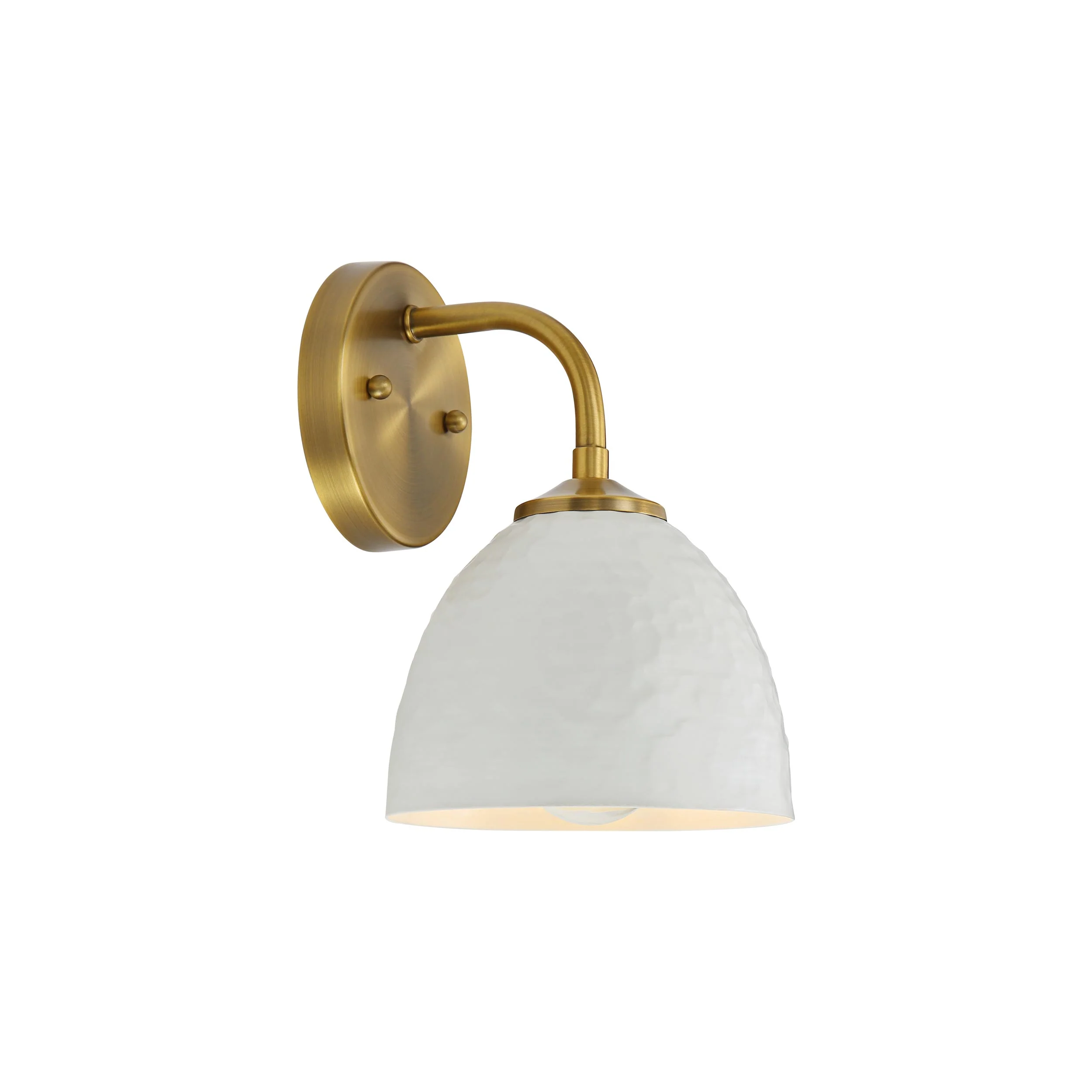 Shepard 1-light Wall Sconce in Modern Brass and Matte White shade - Image 3