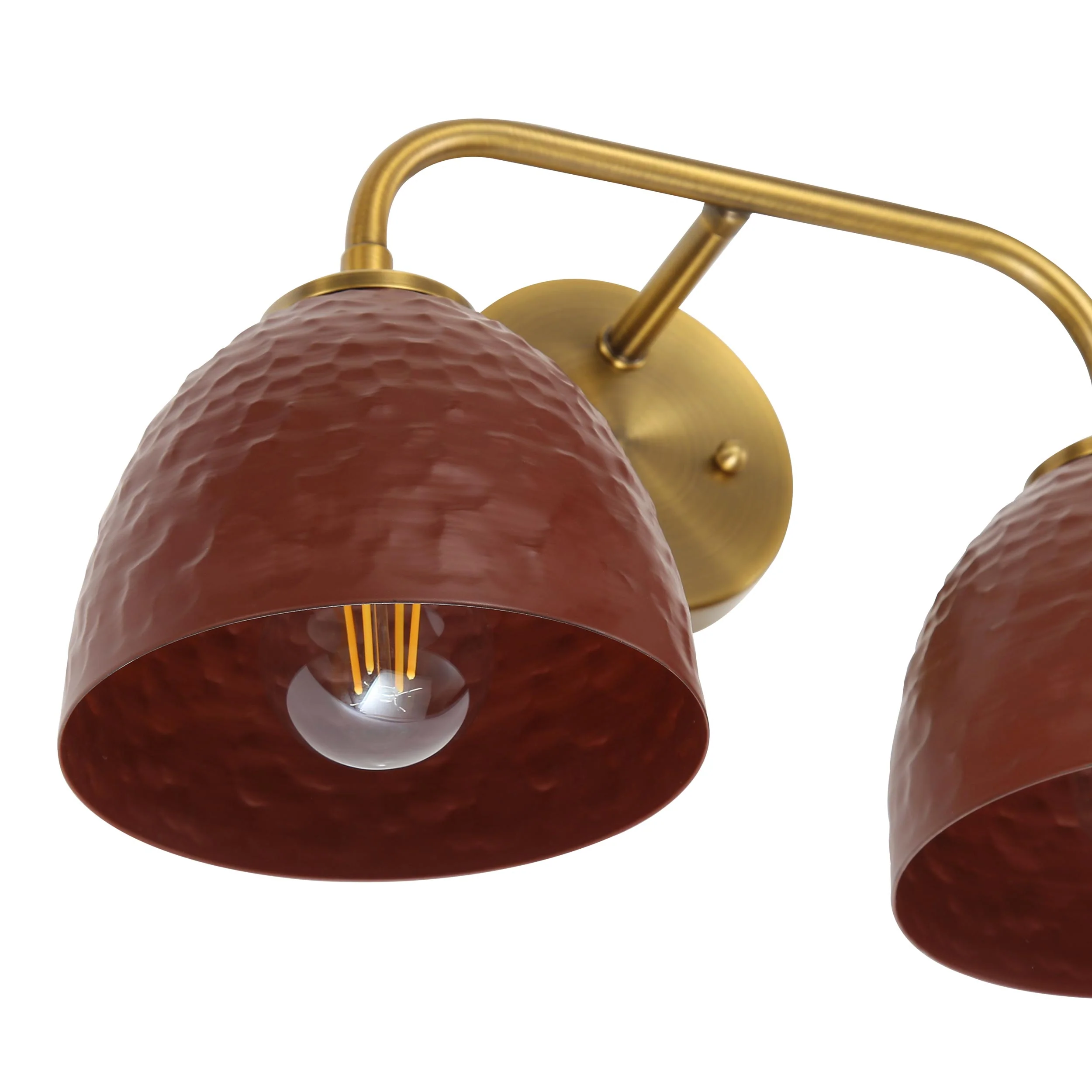 Shepard 2-light Vanity in Modern Brass and Russet Clay shade - Image 7