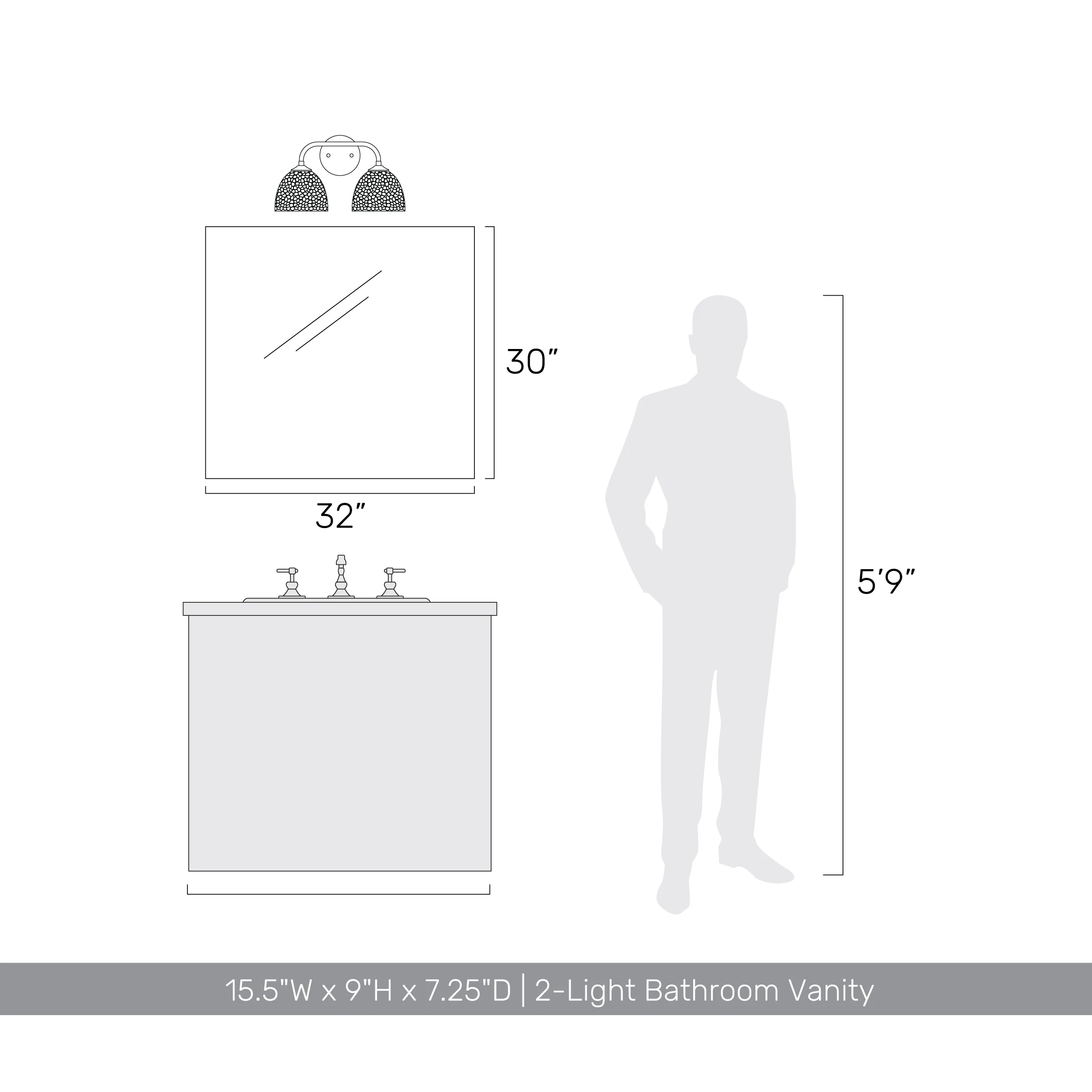 Shepard 2-light Vanity in Modern Brass and Russet Clay shade - Image 9