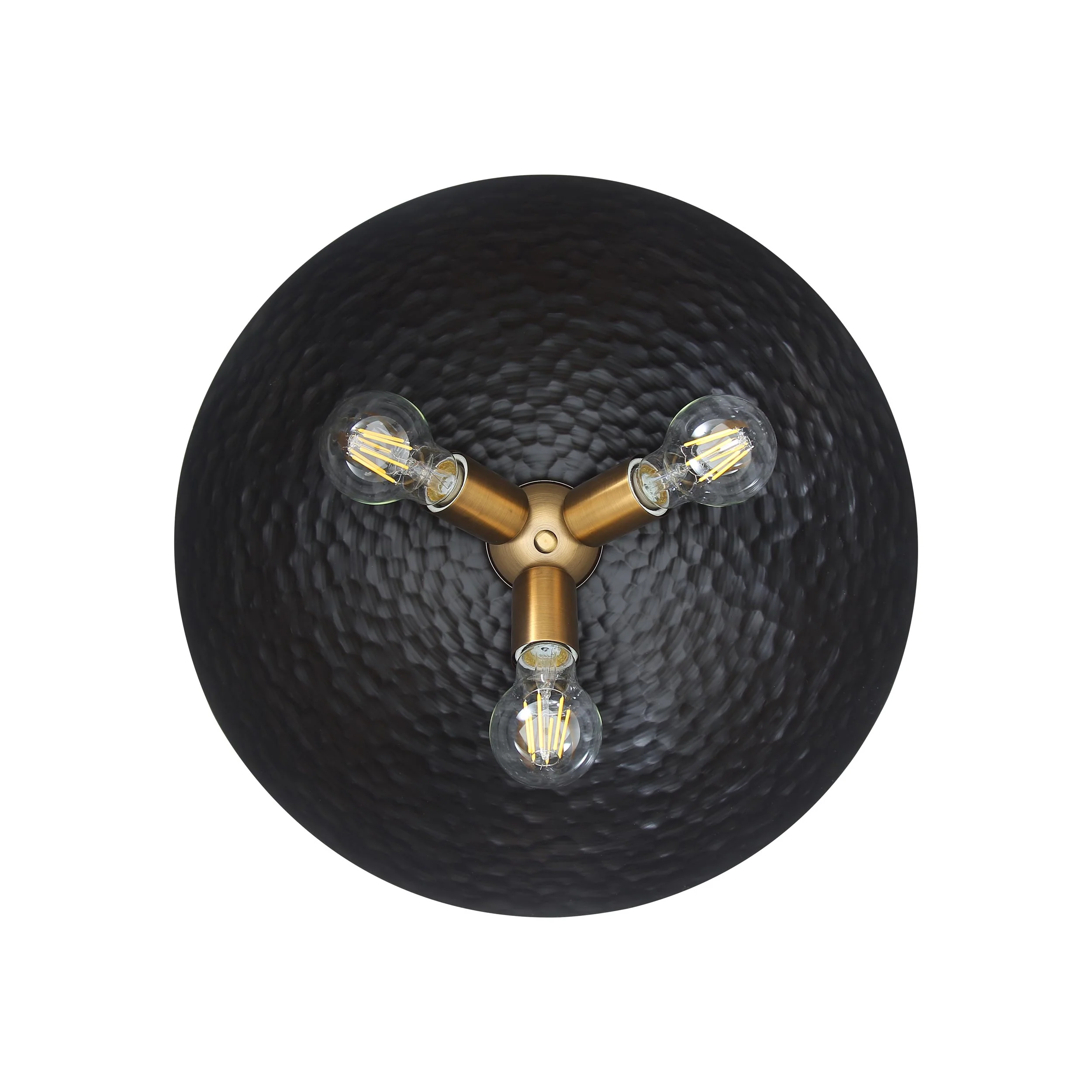 Shepard 3-light Flush Mount in Modern Brass and Matte Black shade - Image 5