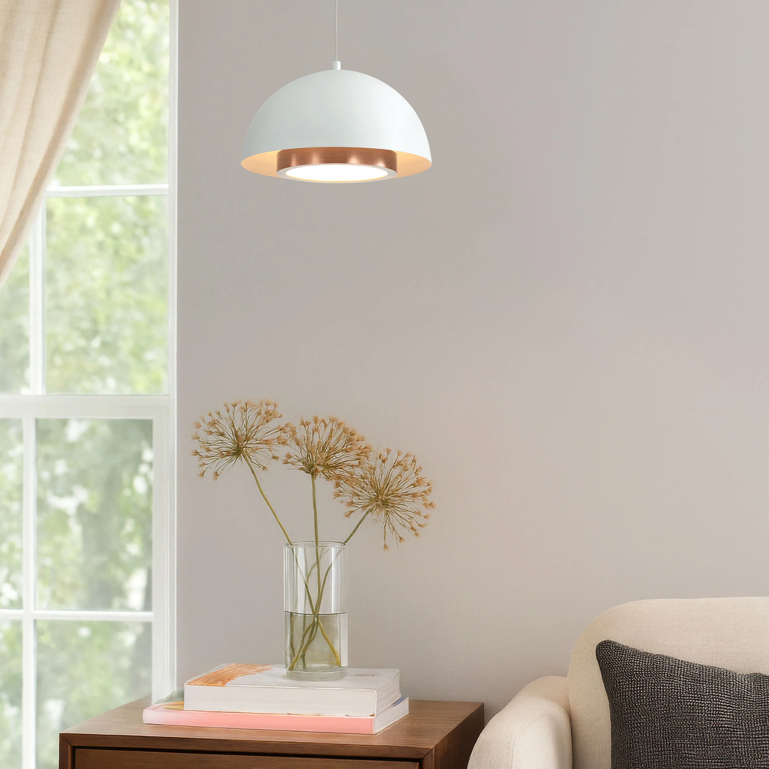 Solsken Integrated LED 7in Pendant in Sand White - Image 9