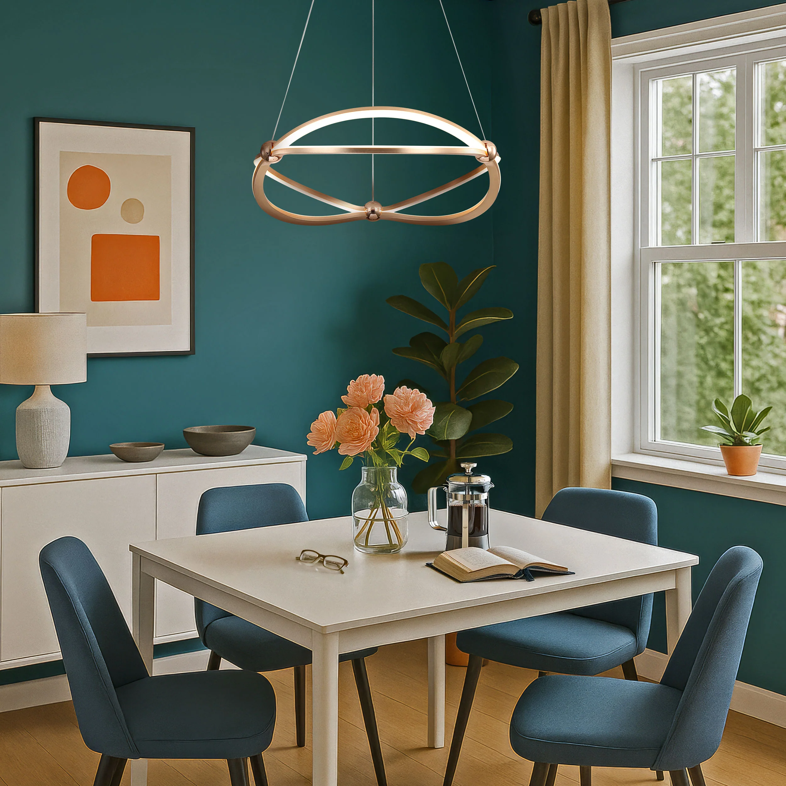 Spirale Integrated LED 19in Chandelier in Anodized Gold - Image 11