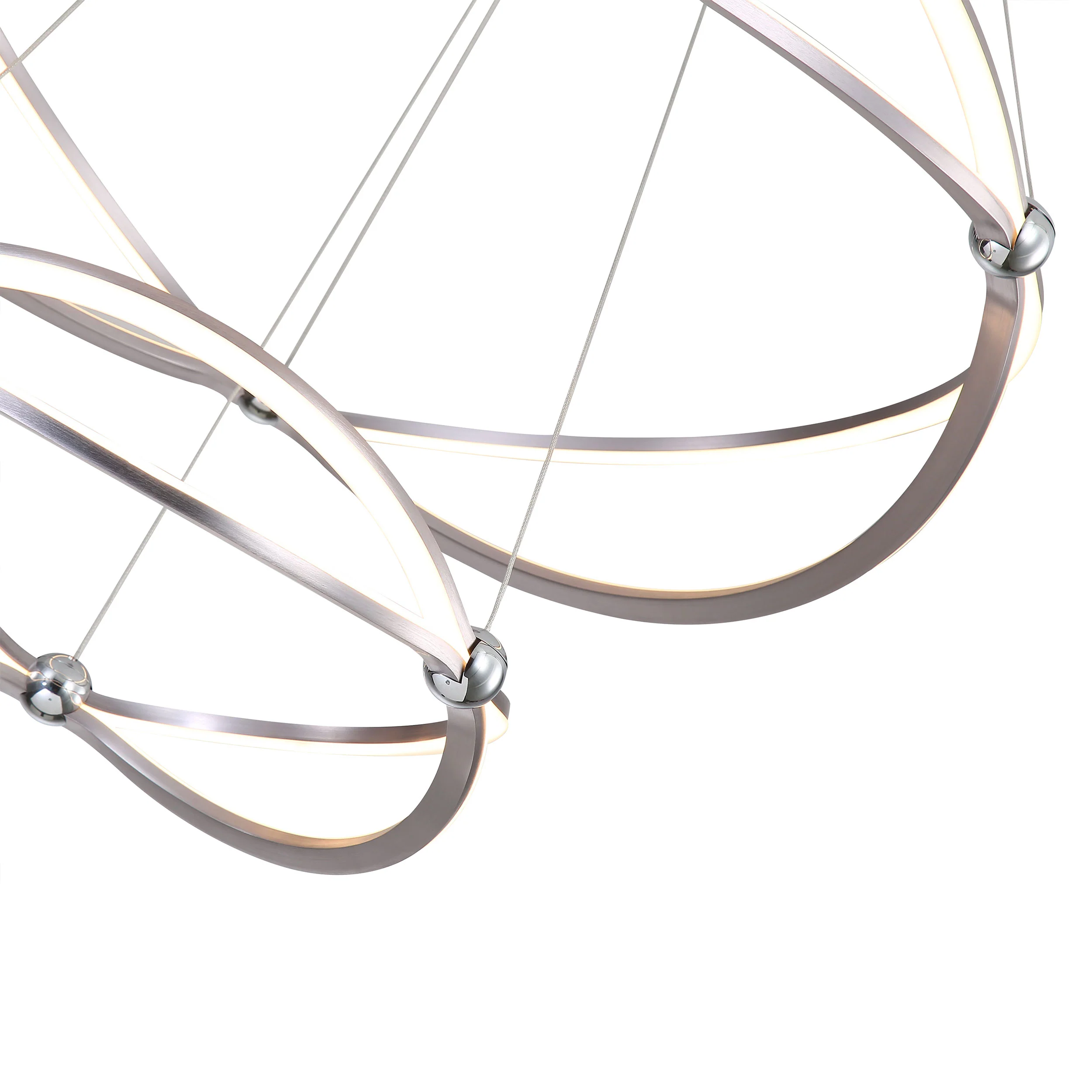 Spirale Integrated LED Two-tier 32in Chandelier in Satin Nickel - Image 7