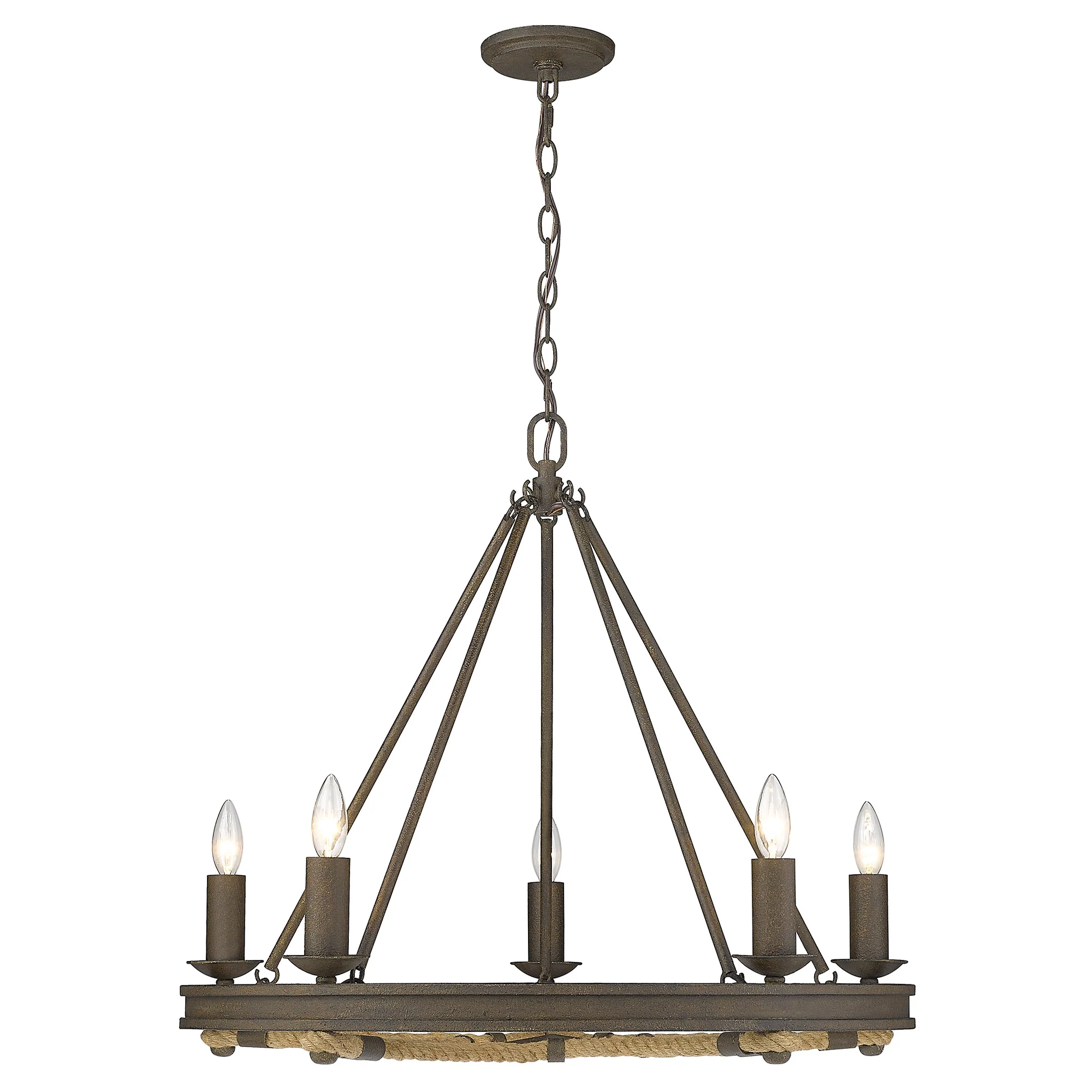 Stokes 5-light Chandelier in Dark Rust - Image 3