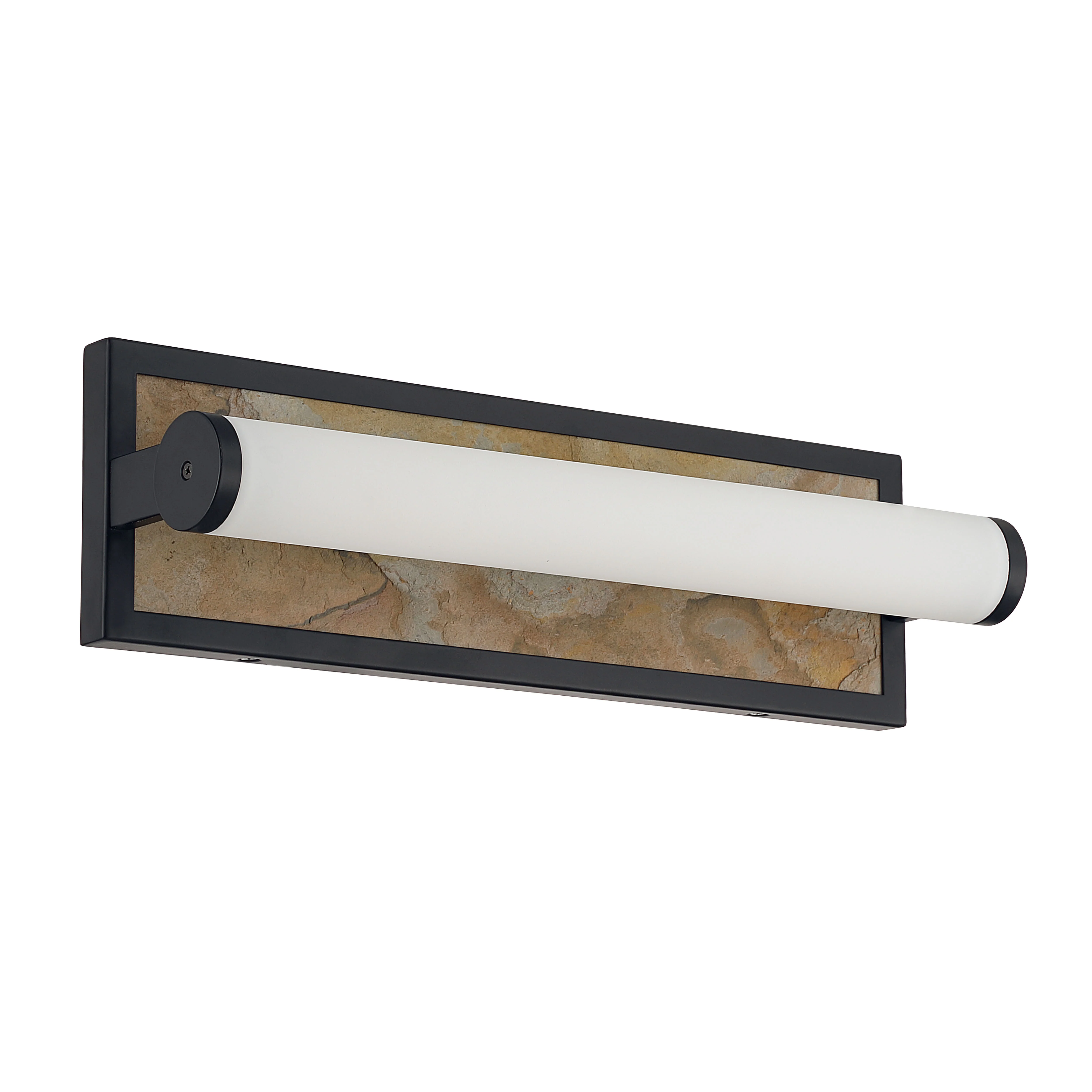 Stratum Integrated LED 18in Vanity in Matte Black with Moon Rock Slate - Image 2