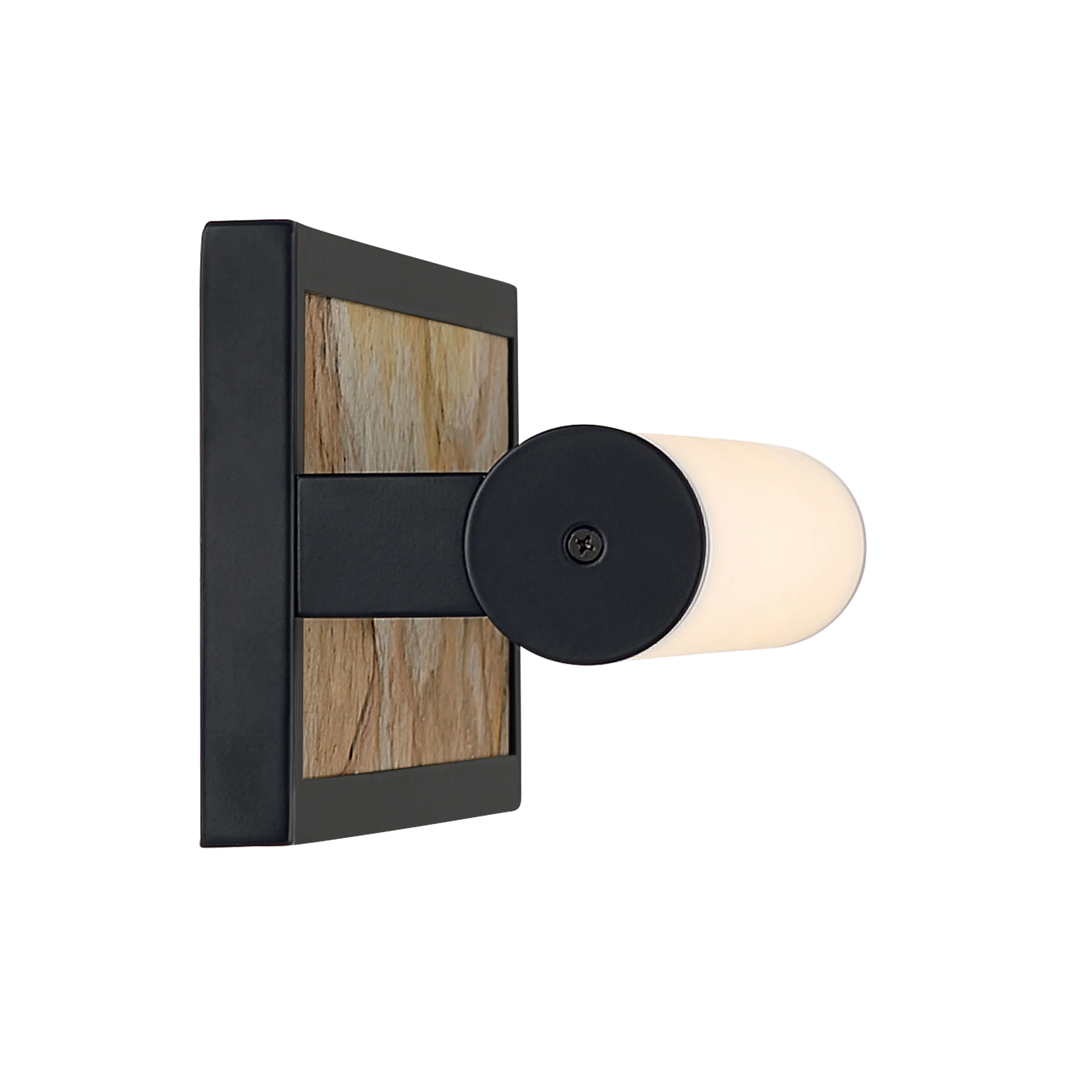 Stratum Integrated LED 18in Vanity in Matte Black with Moon Rock Slate - Image 4