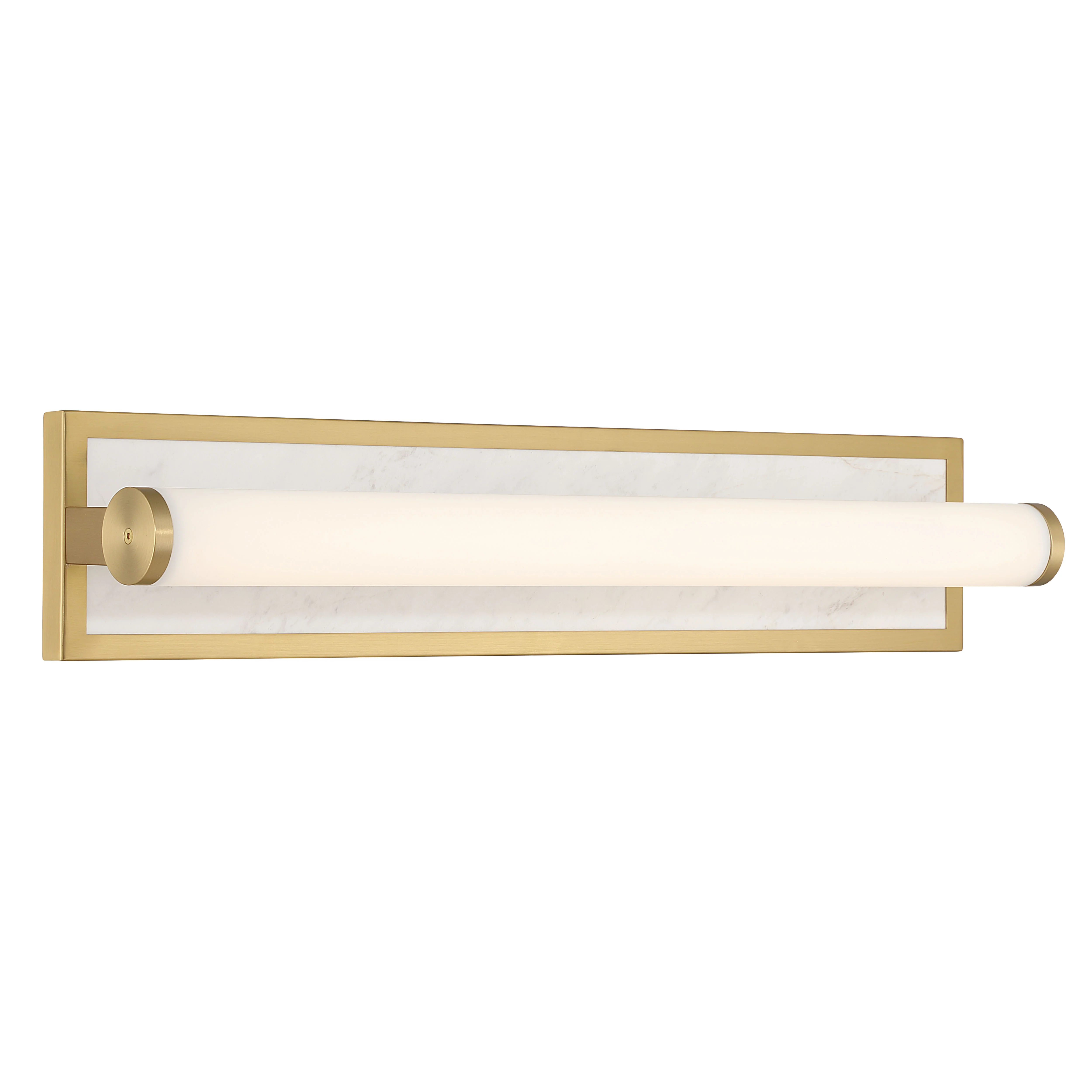 Stratum Integrated LED 24in Vanity in Brushed Champagne Brass with Jazz White Marble