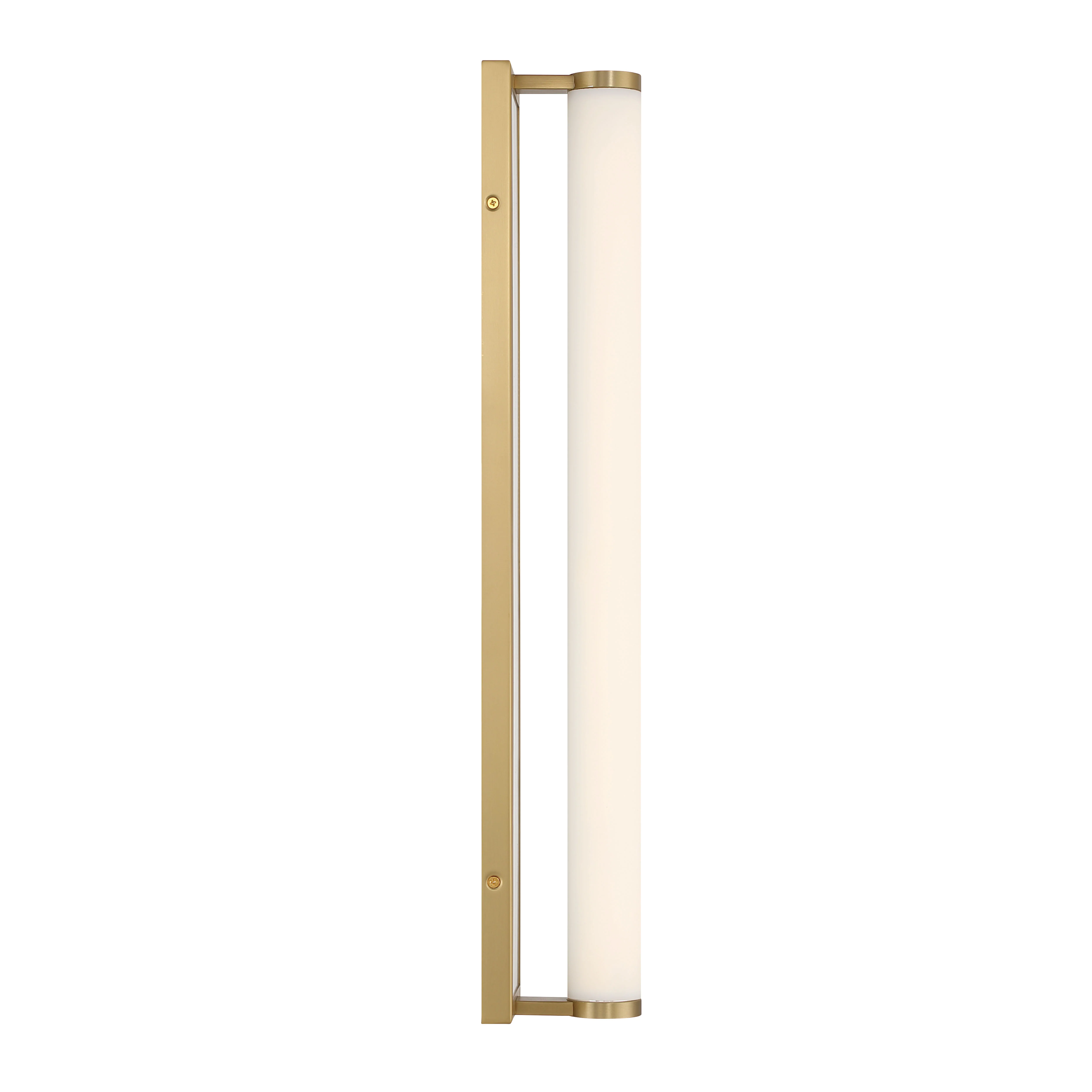 Stratum Integrated LED 24in Vanity in Brushed Champagne Brass with Jazz White Marble - Image 6