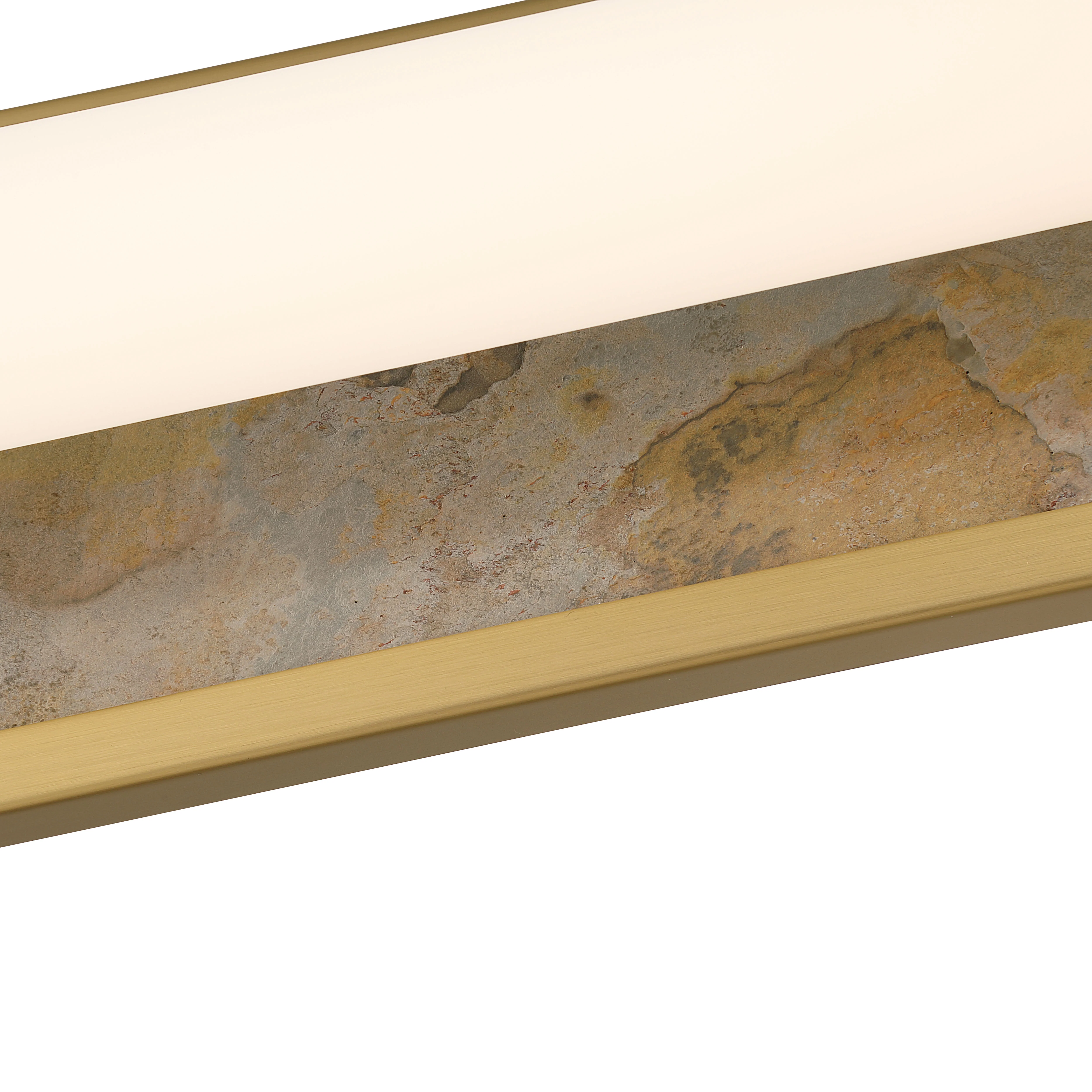 Stratum Integrated LED 24in Vanity in Brushed Champagne Brass with Moon Rock Slate - Image 6