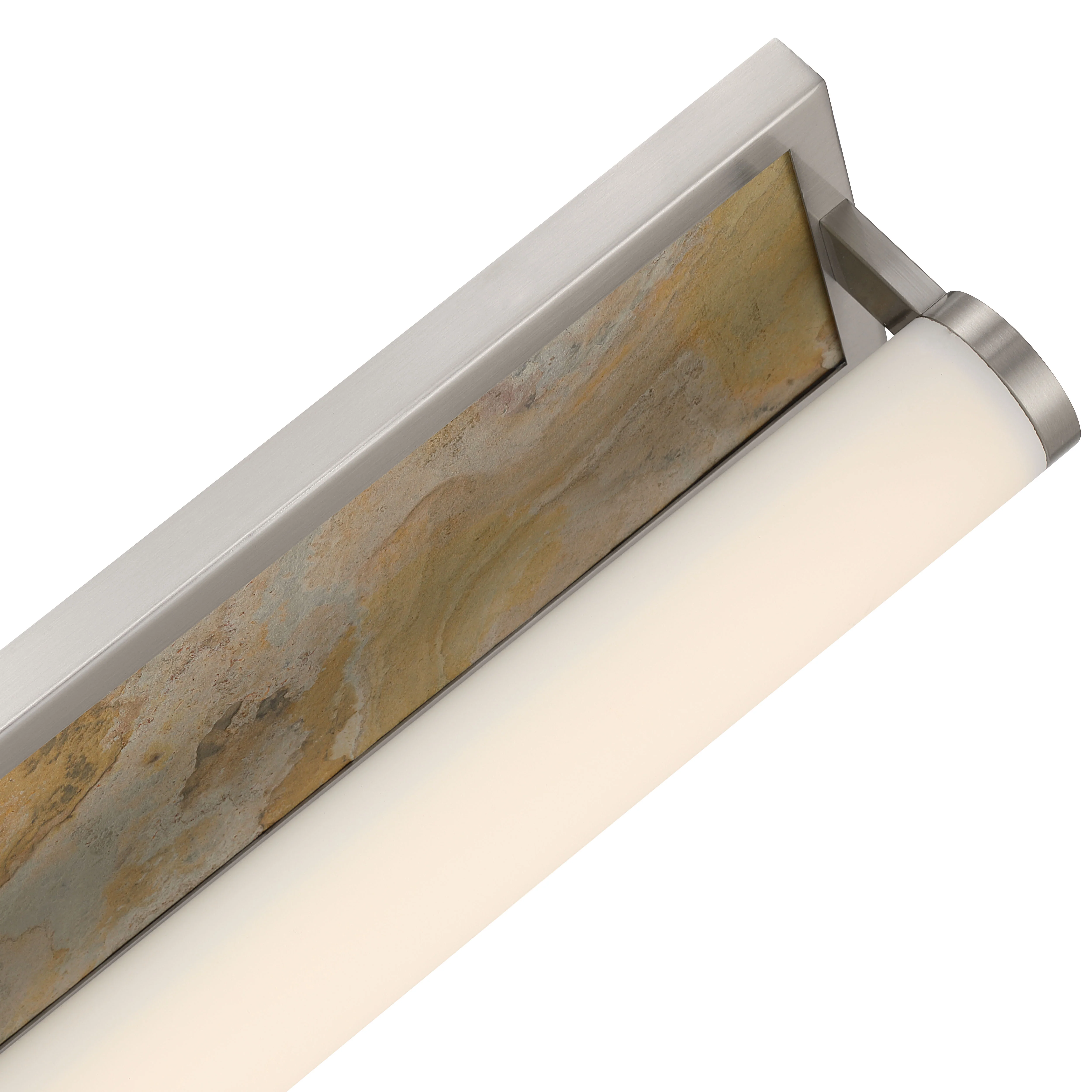 Stratum Integrated LED 24in Vanity in Brushed Nickel with Moon Rock Slate - Image 7