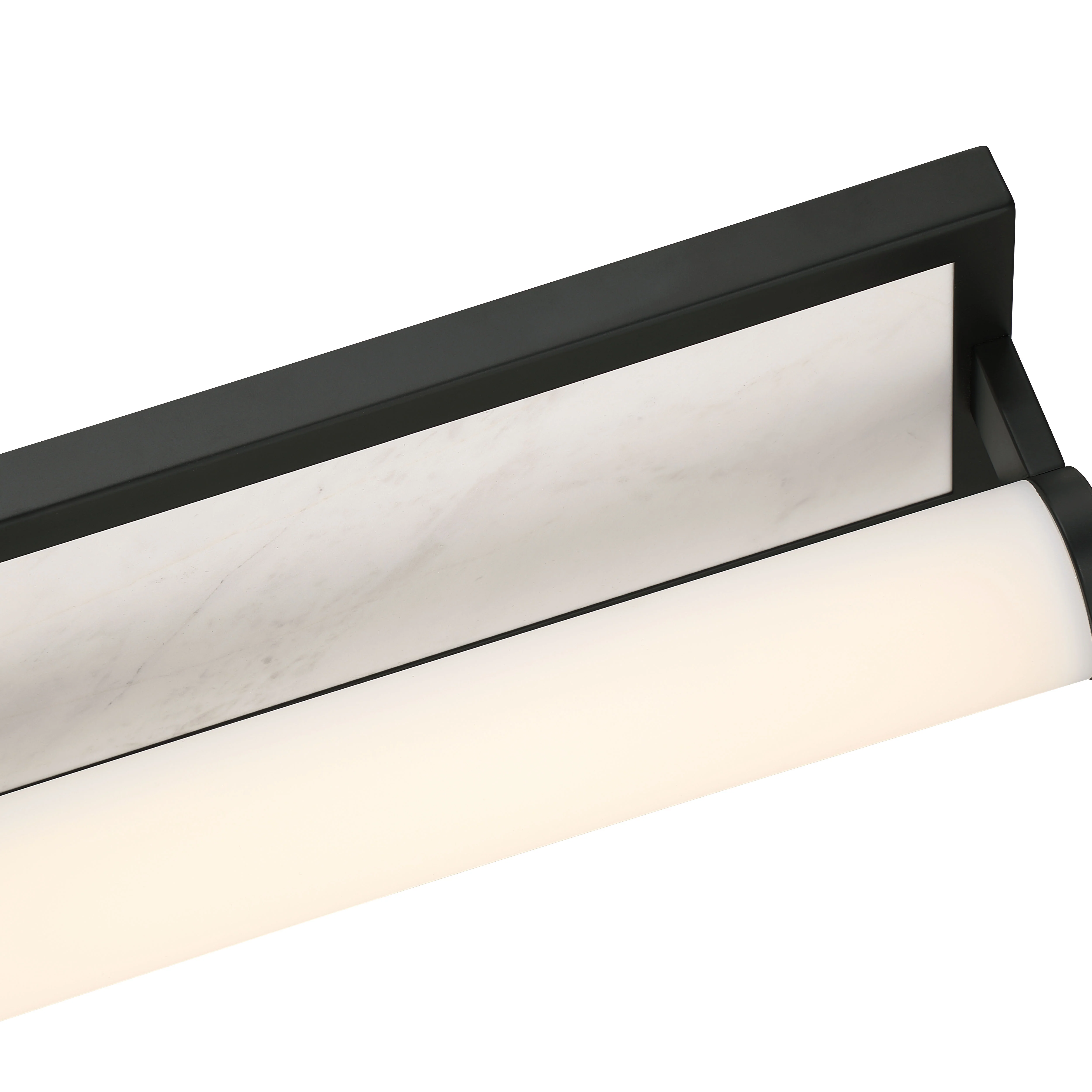 Stratum Integrated LED 24in Vanity in Matte Black with Jazz White Marble - Image 7