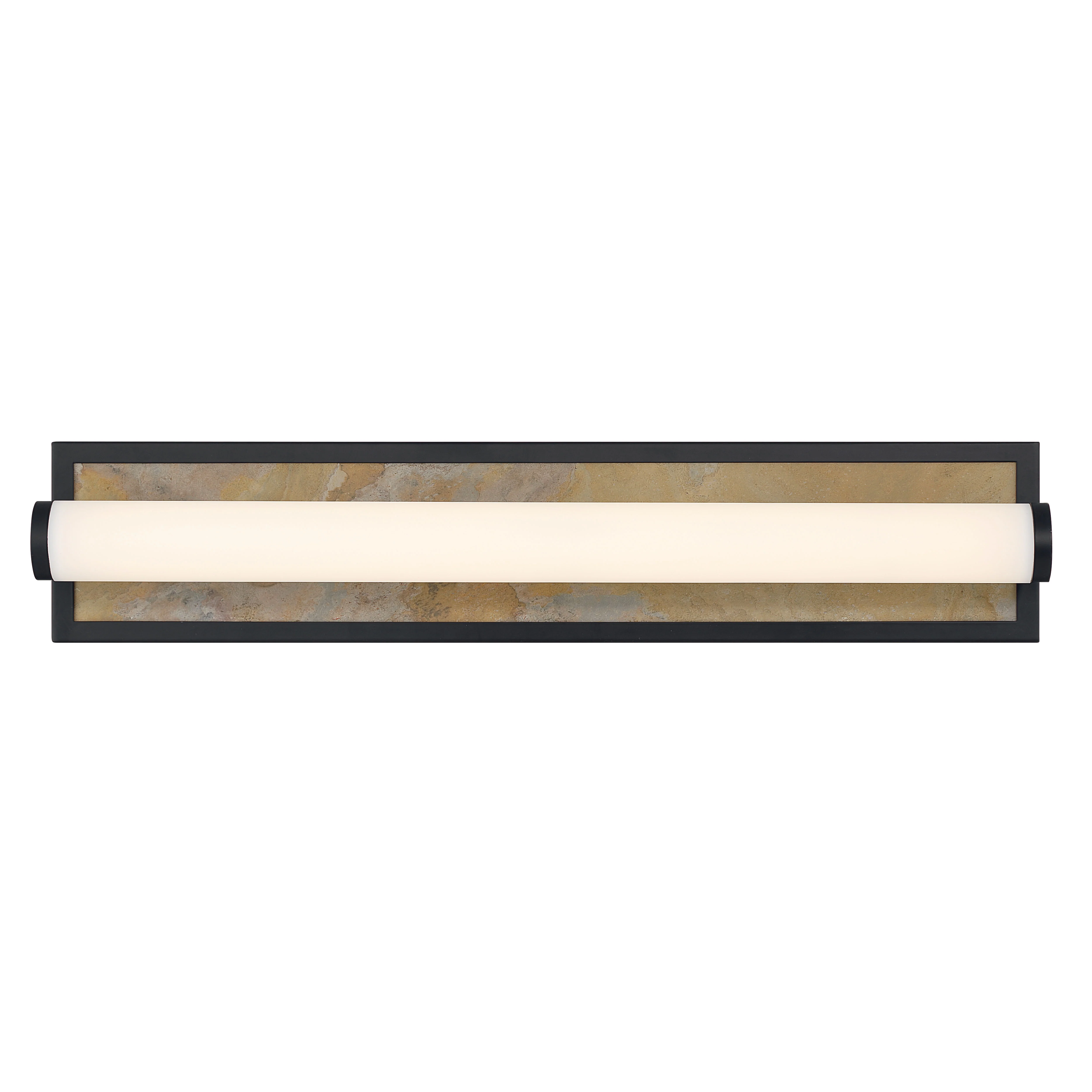Stratum Integrated LED 24in Vanity in Matte Black with Moon Rock Slate - Image 3