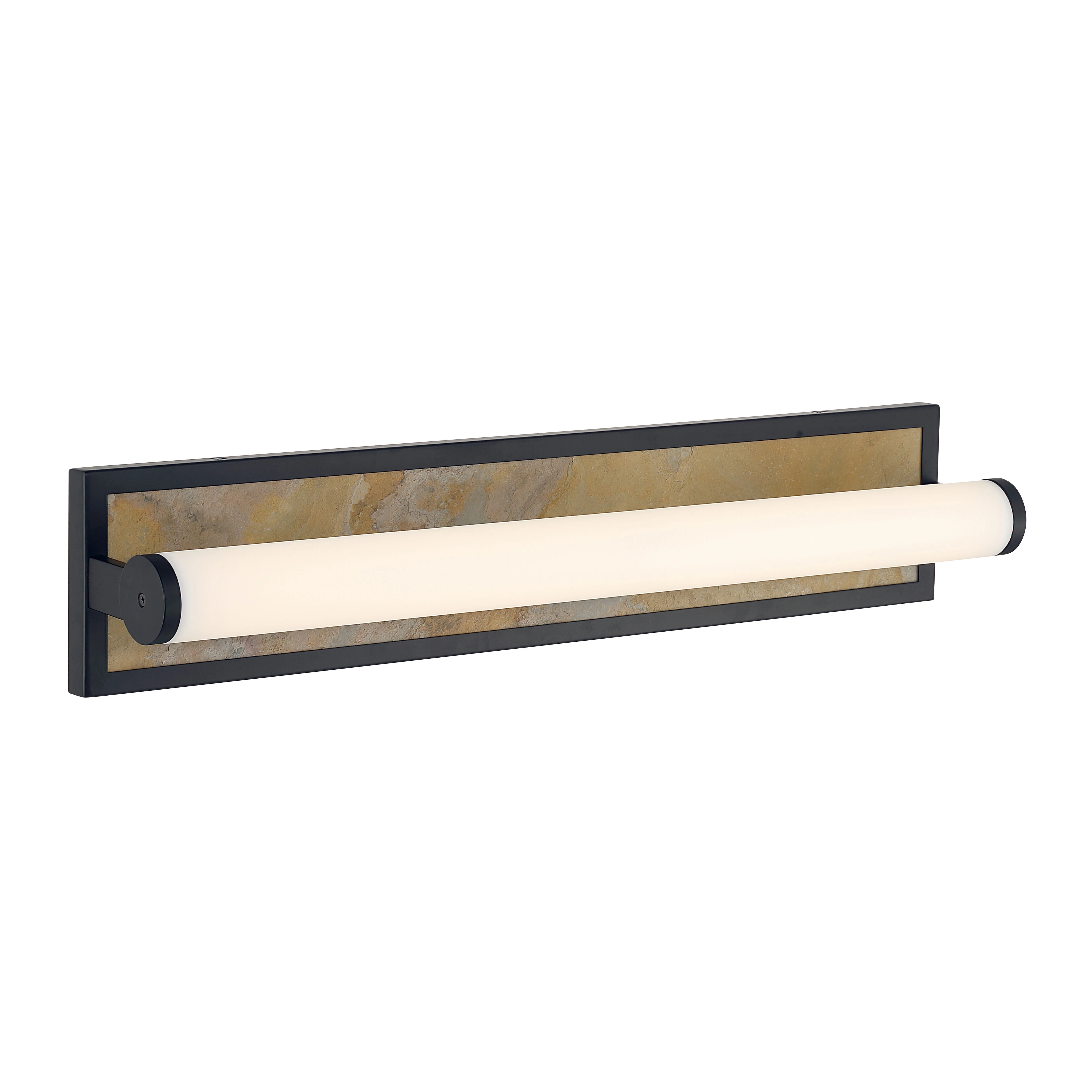 Stratum Integrated LED 24in Vanity in Matte Black with Moon Rock Slate - Image 4