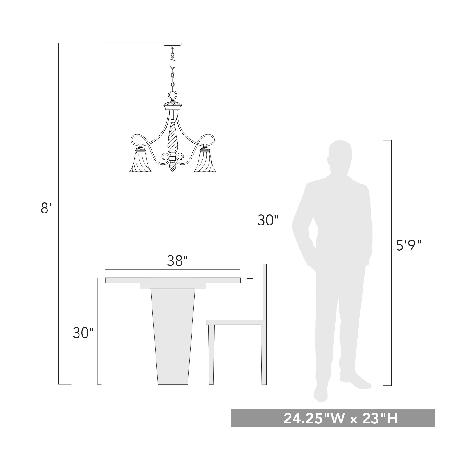 Torbellino 5-light Chandelier in Cordoban Bronze - Image 3