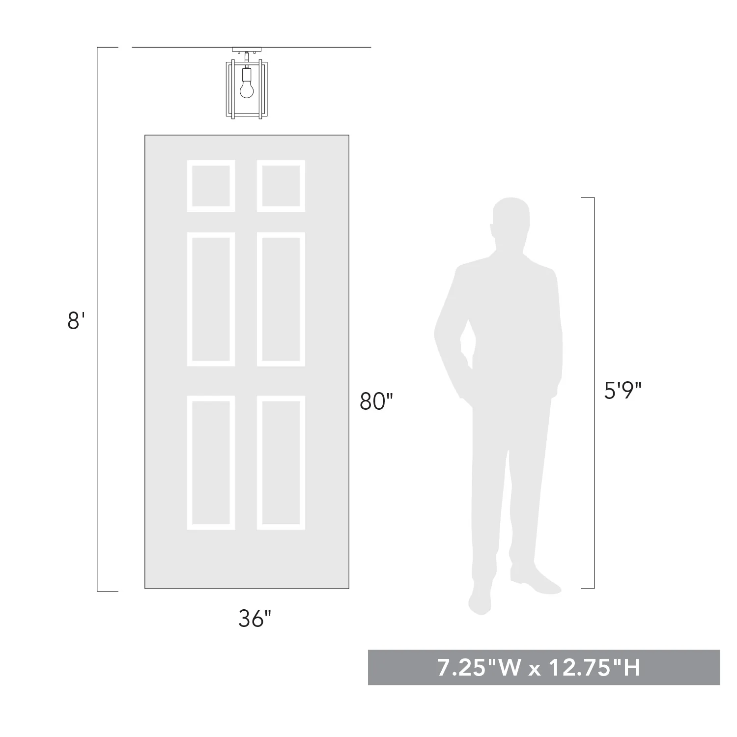 Tribeca 1-light Semi-Flush Mount in Pewter - Image 3