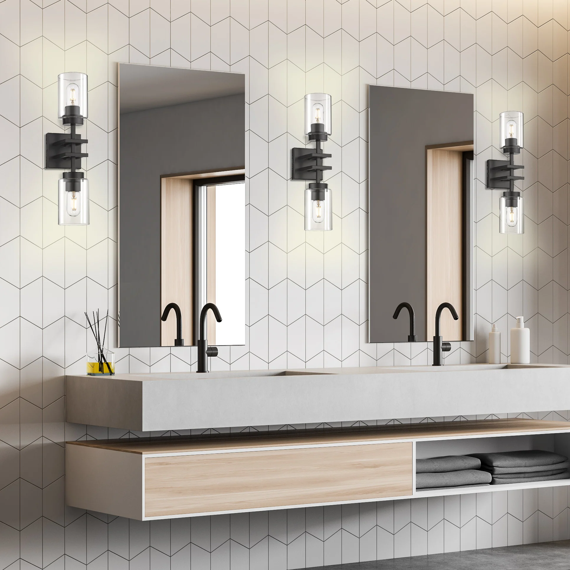 Tribeca 2-light Wall Sconce in Matte Black - Image 3