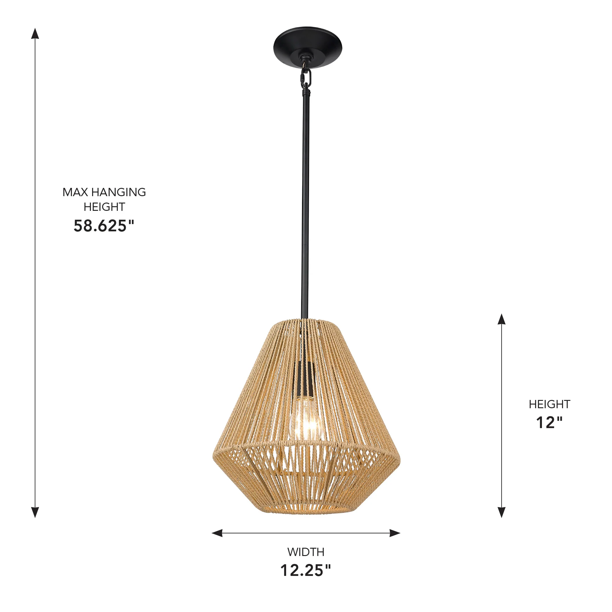 Valentina 1-light Pendant in Matte Black - Image 5
