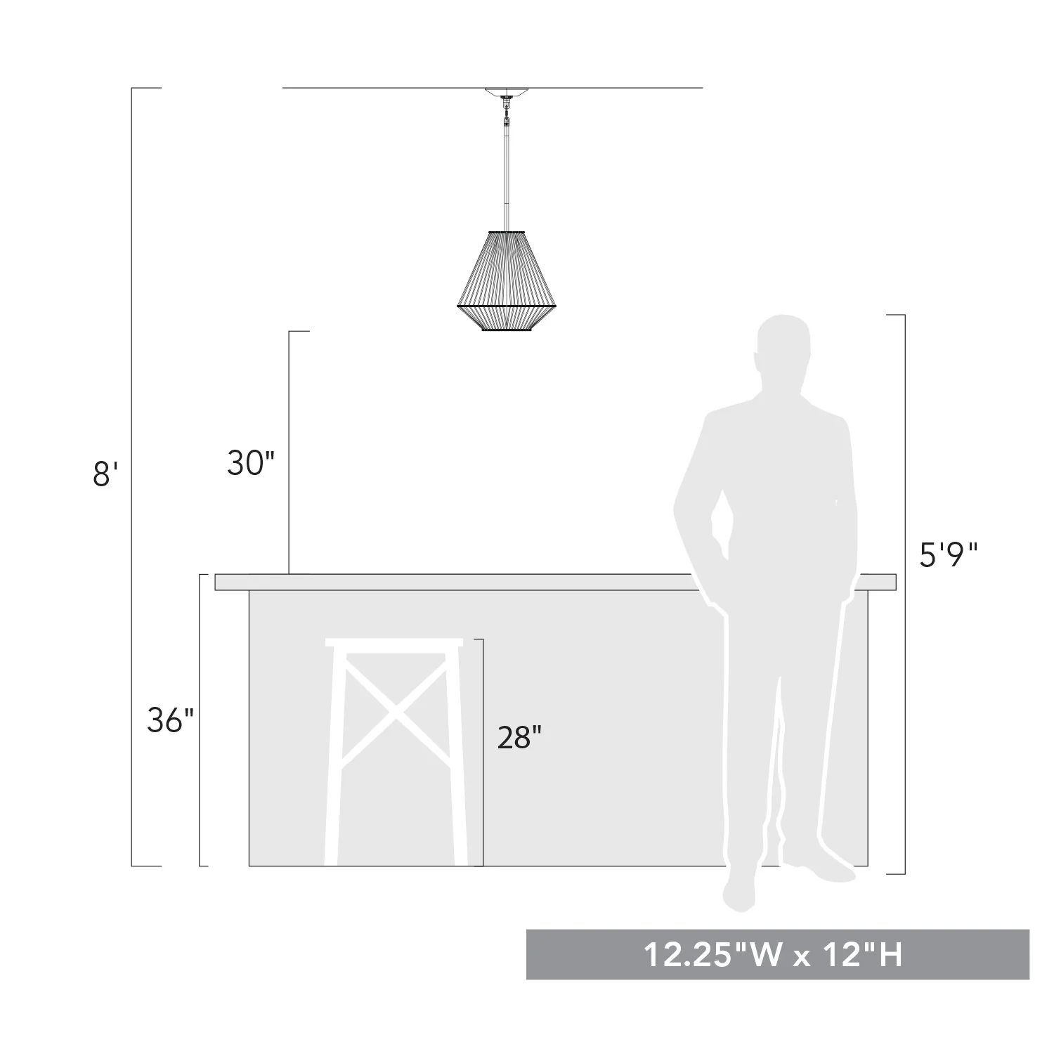 Valentina 1-light Pendant in Matte Black - Image 7