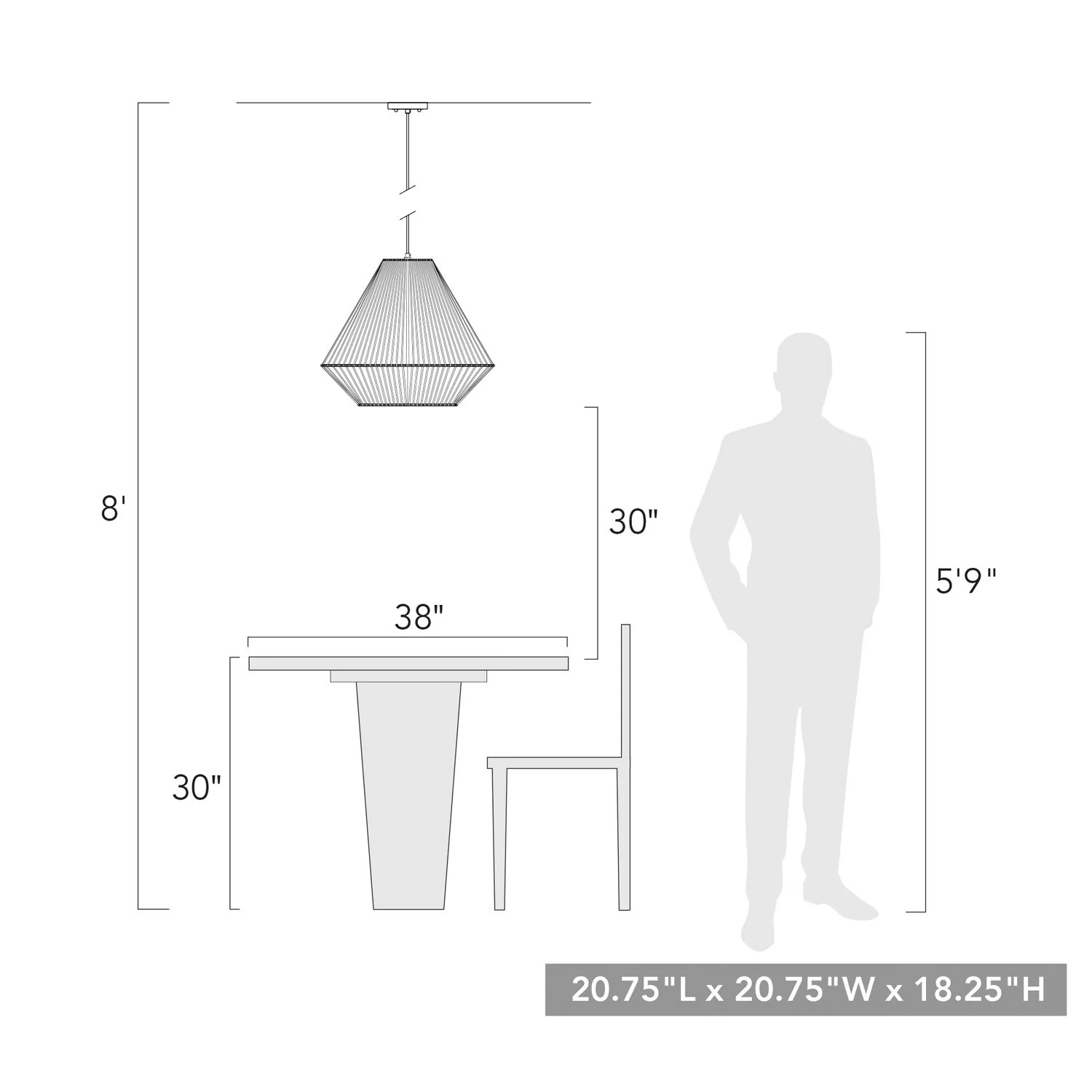 Valentina 3-light Outdoor Pendant in Natural Black - Image 5