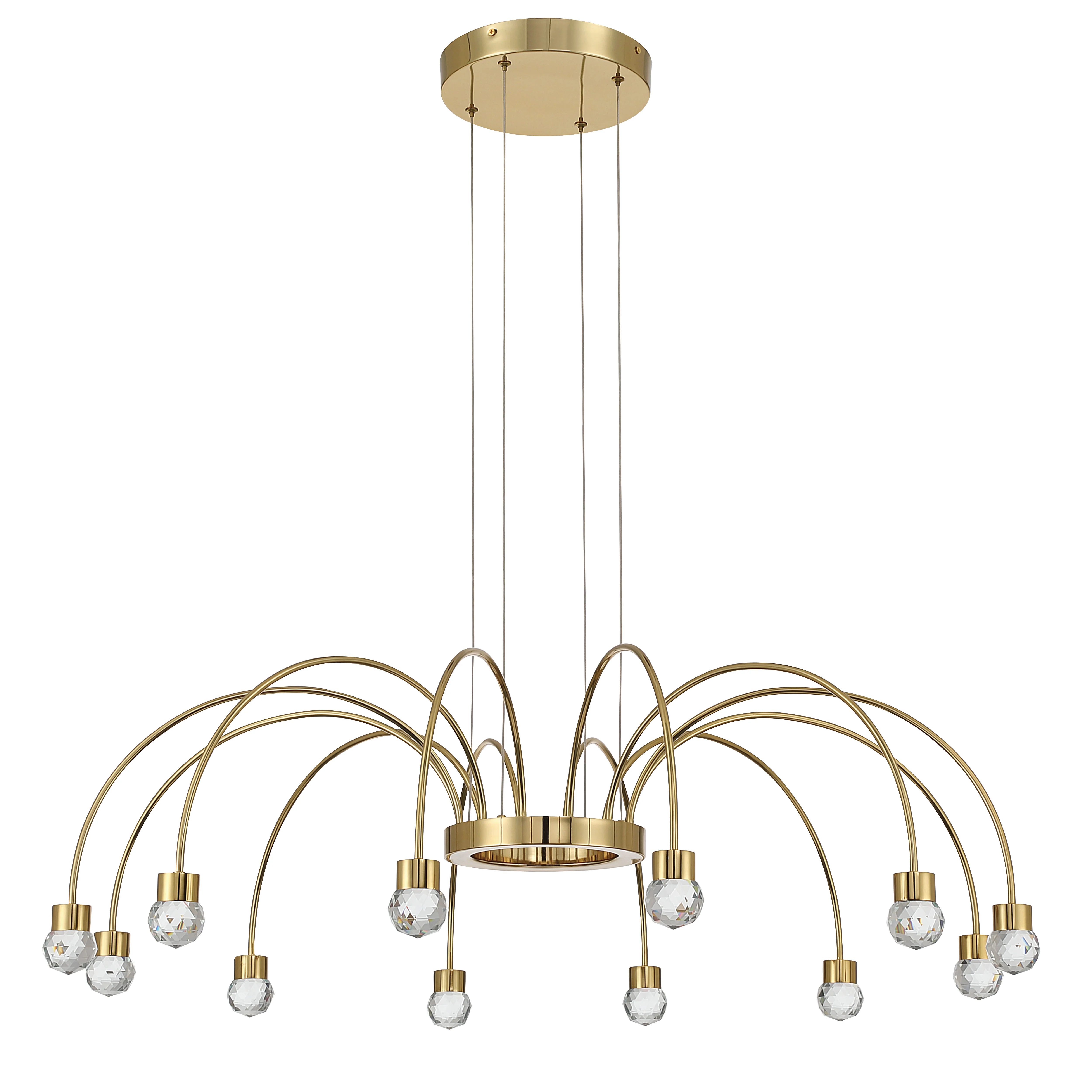 Vario Integrated LED 12 light Chandelier in Titanium Gold with Crystal diffusers - Image 3