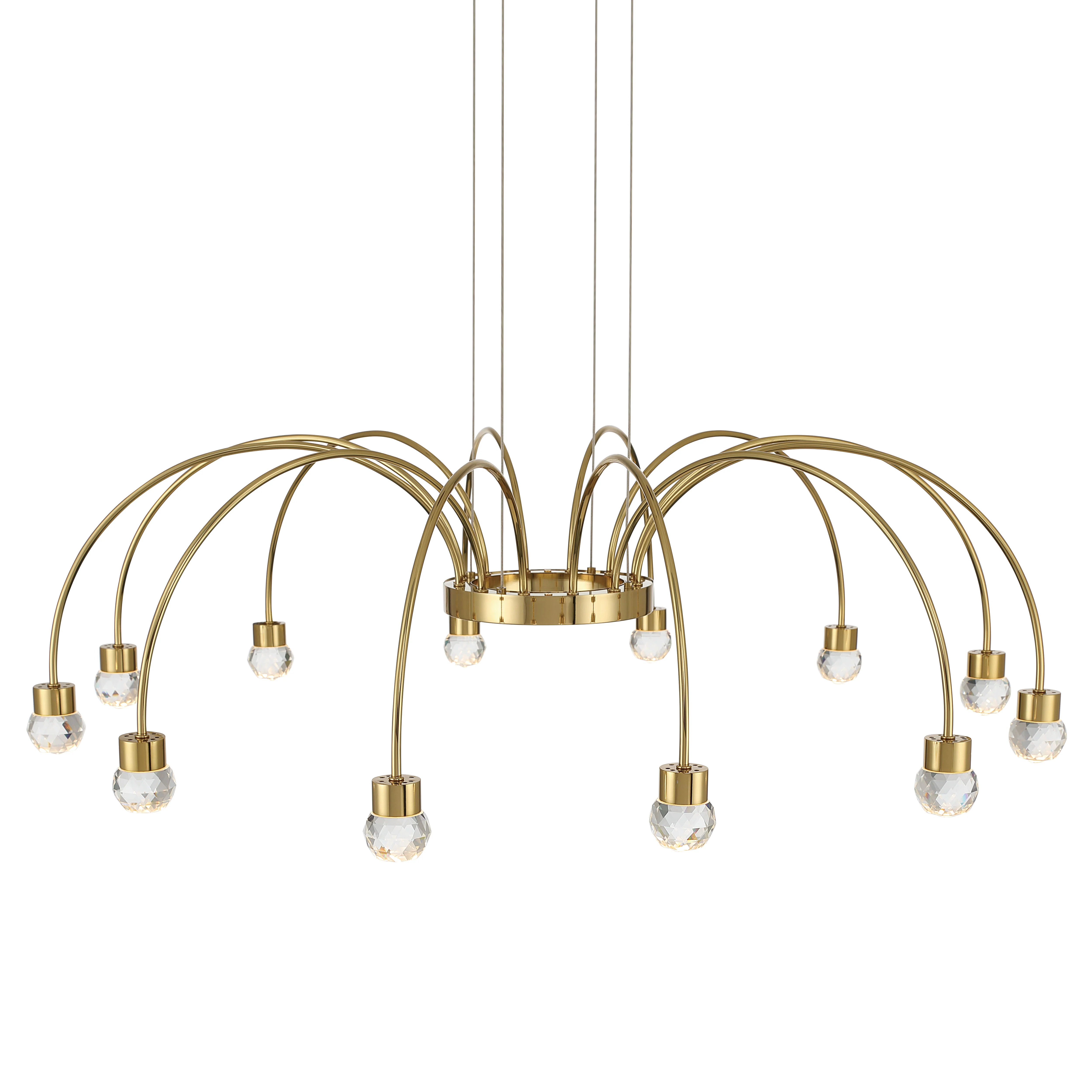 Vario Integrated LED 12 light Chandelier in Titanium Gold with Crystal diffusers - Image 5