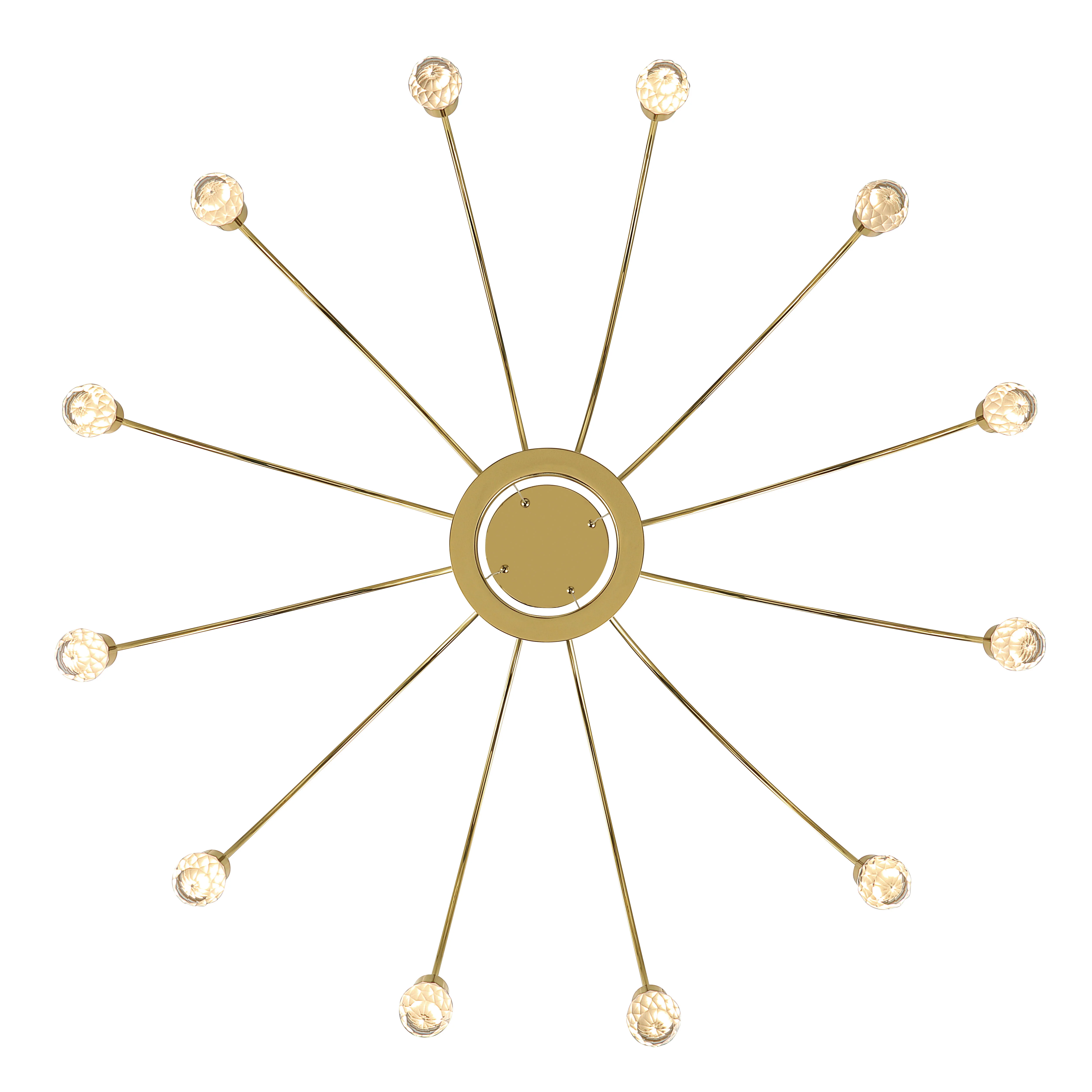 Vario Integrated LED 12 light Chandelier in Titanium Gold with Crystal diffusers - Image 6