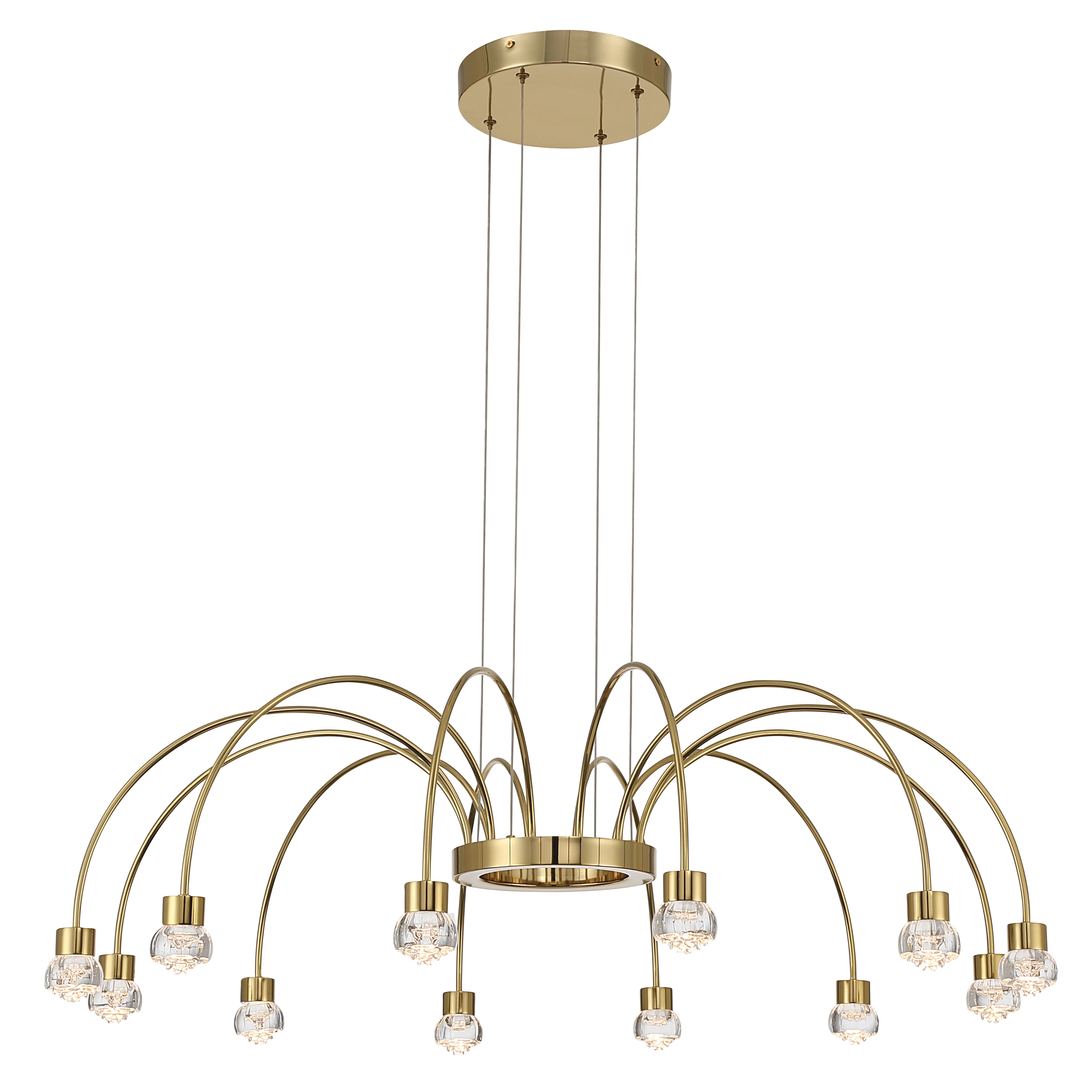 Vario Integrated LED 12 light Chandelier in Titanium Gold with Rose diffusers - Image 2