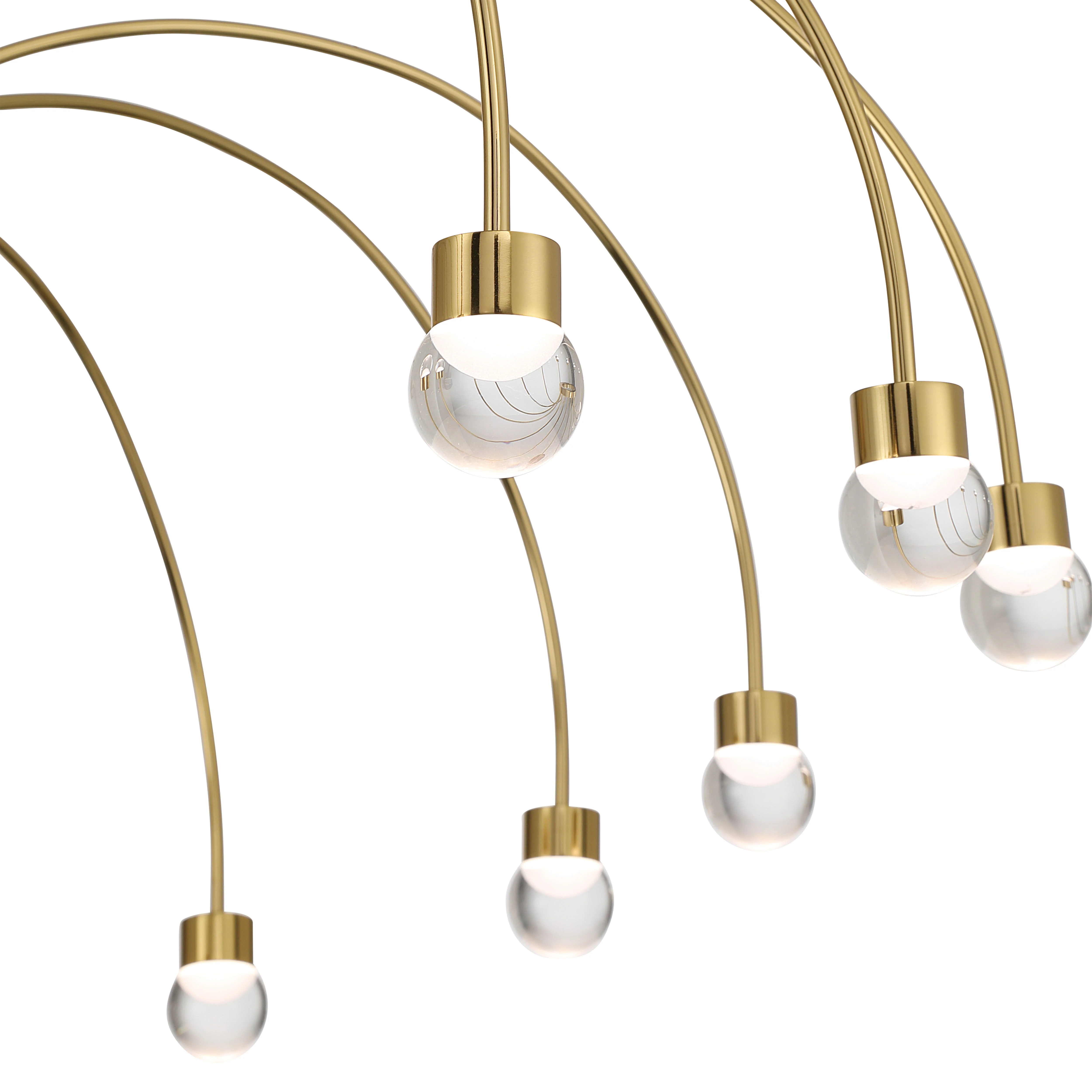 Vario Integrated LED 16 light Chandelier in Titanium Gold with Globe diffusers - Image 7