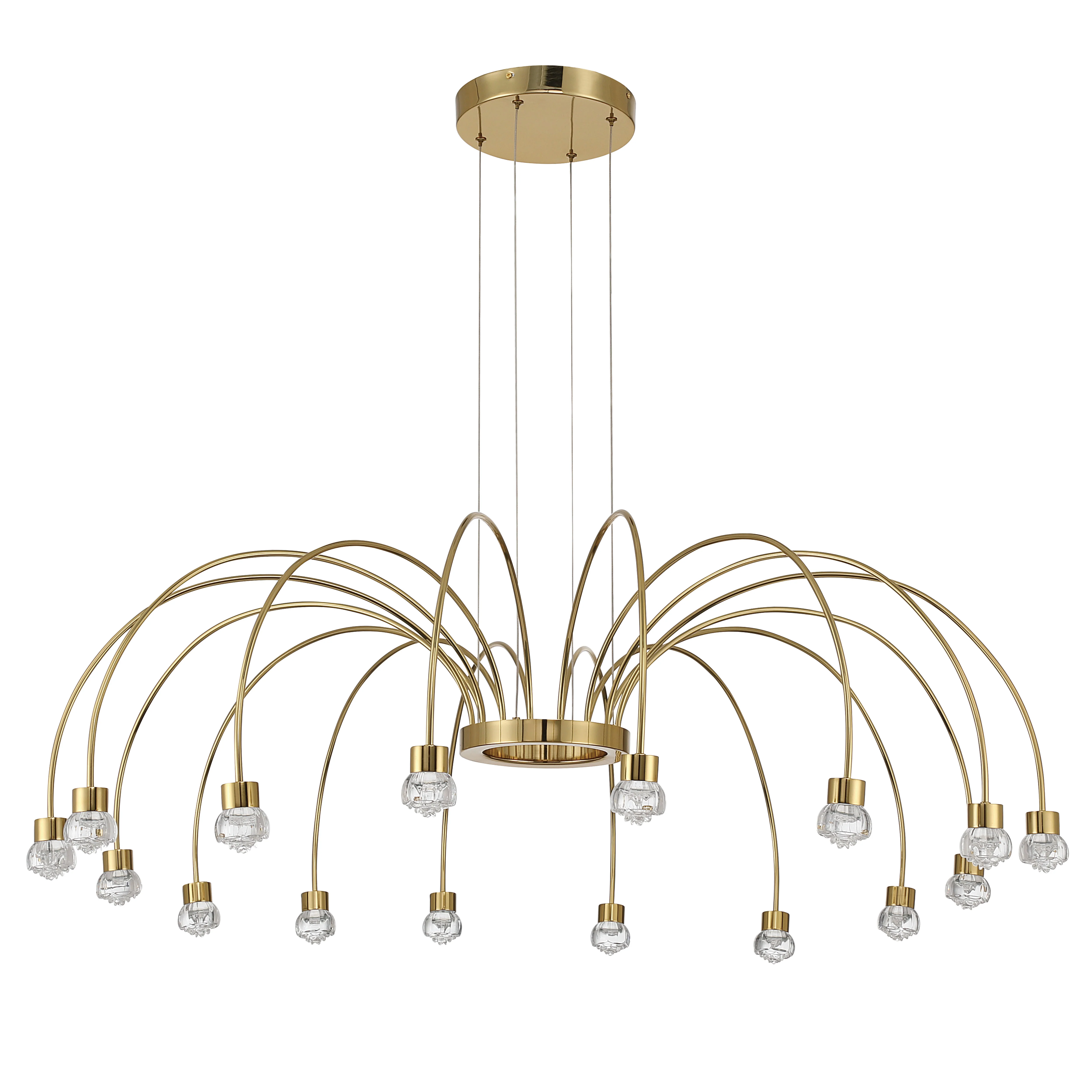 Vario Integrated LED 16 light Chandelier in Titanium Gold with Rose diffusers - Image 3