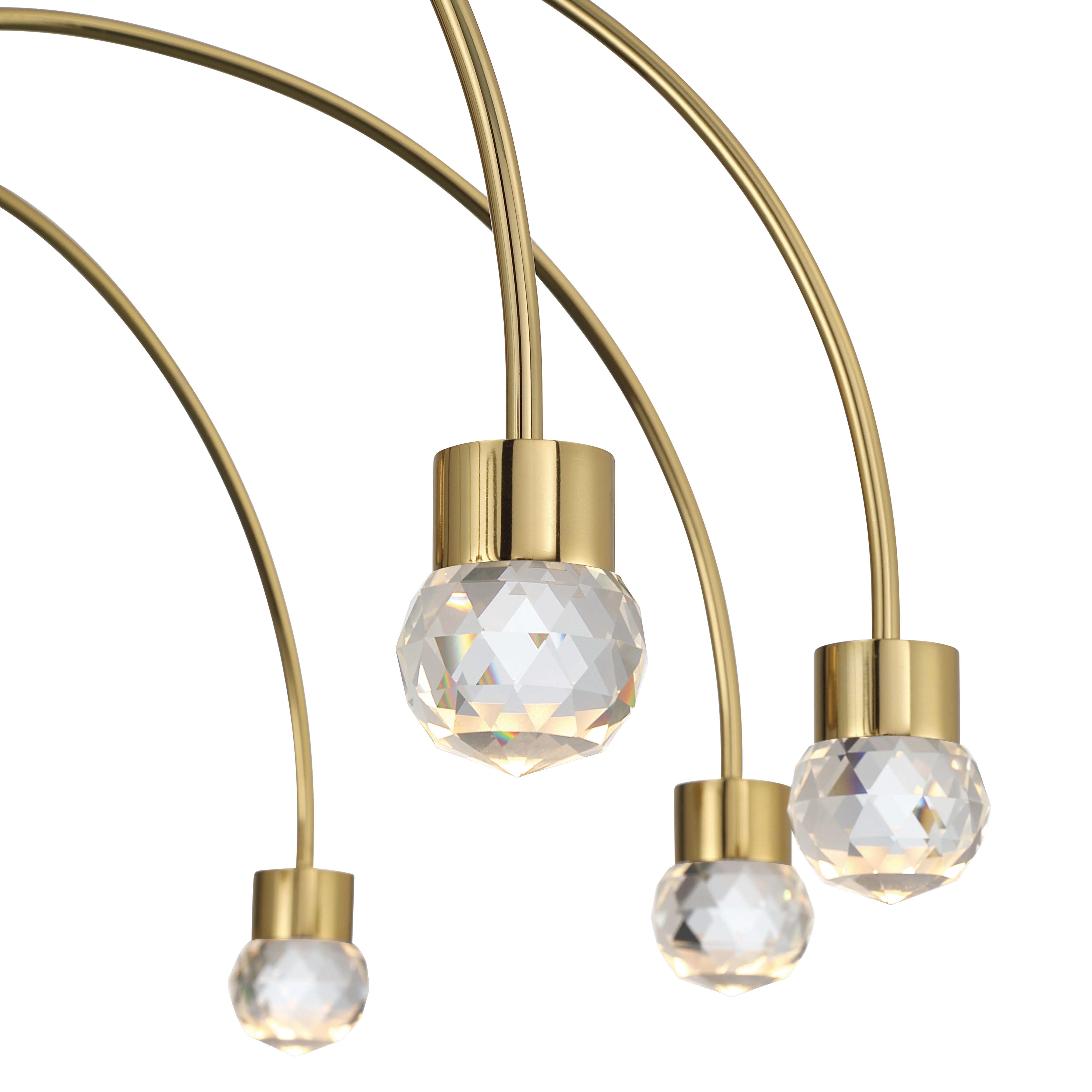 Vario Integrated LED 8 light Chandelier in Titanium Gold with Crystal diffusers - Image 6