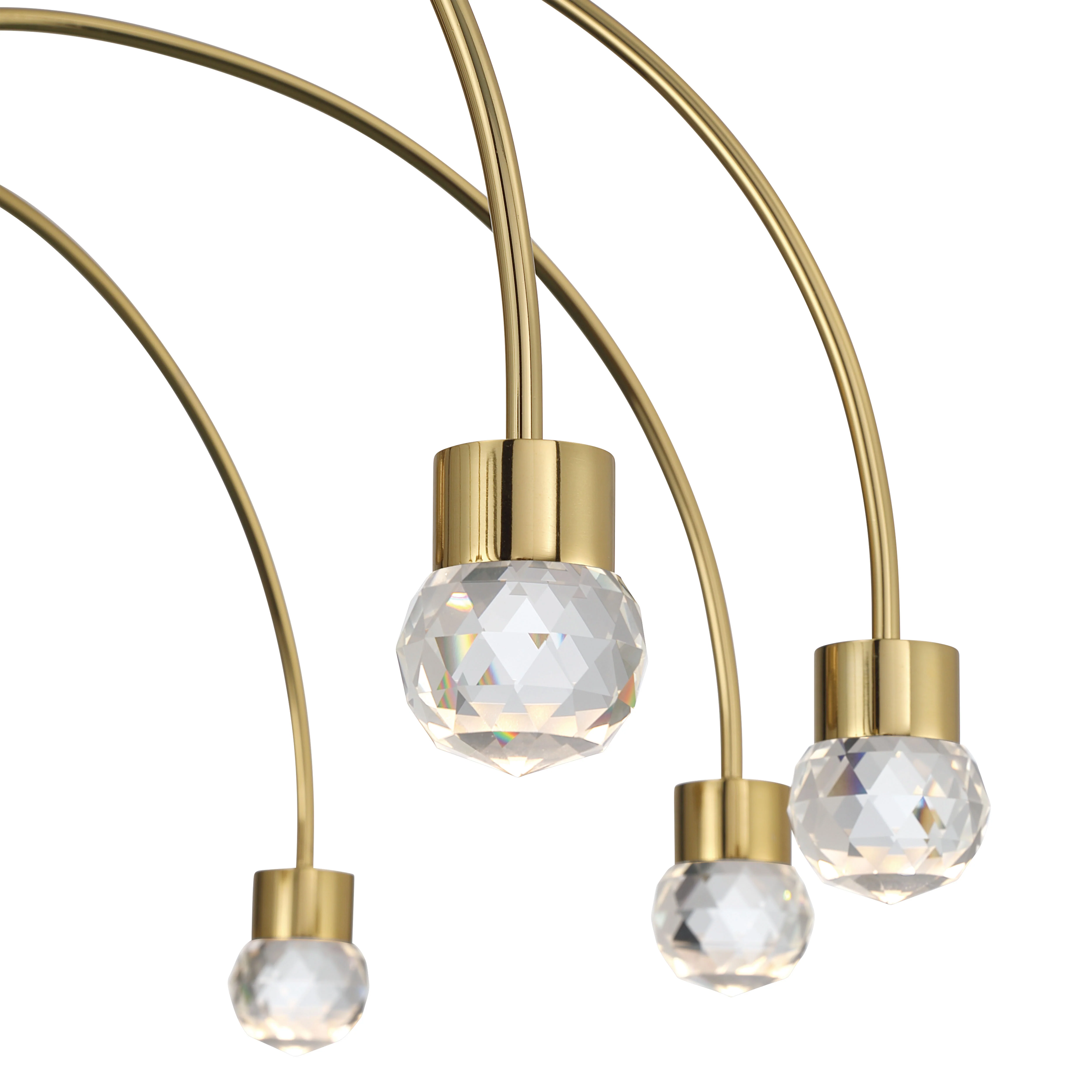 Vario Integrated LED 8 light Chandelier in Titanium Gold with Crystal diffusers - Image 7