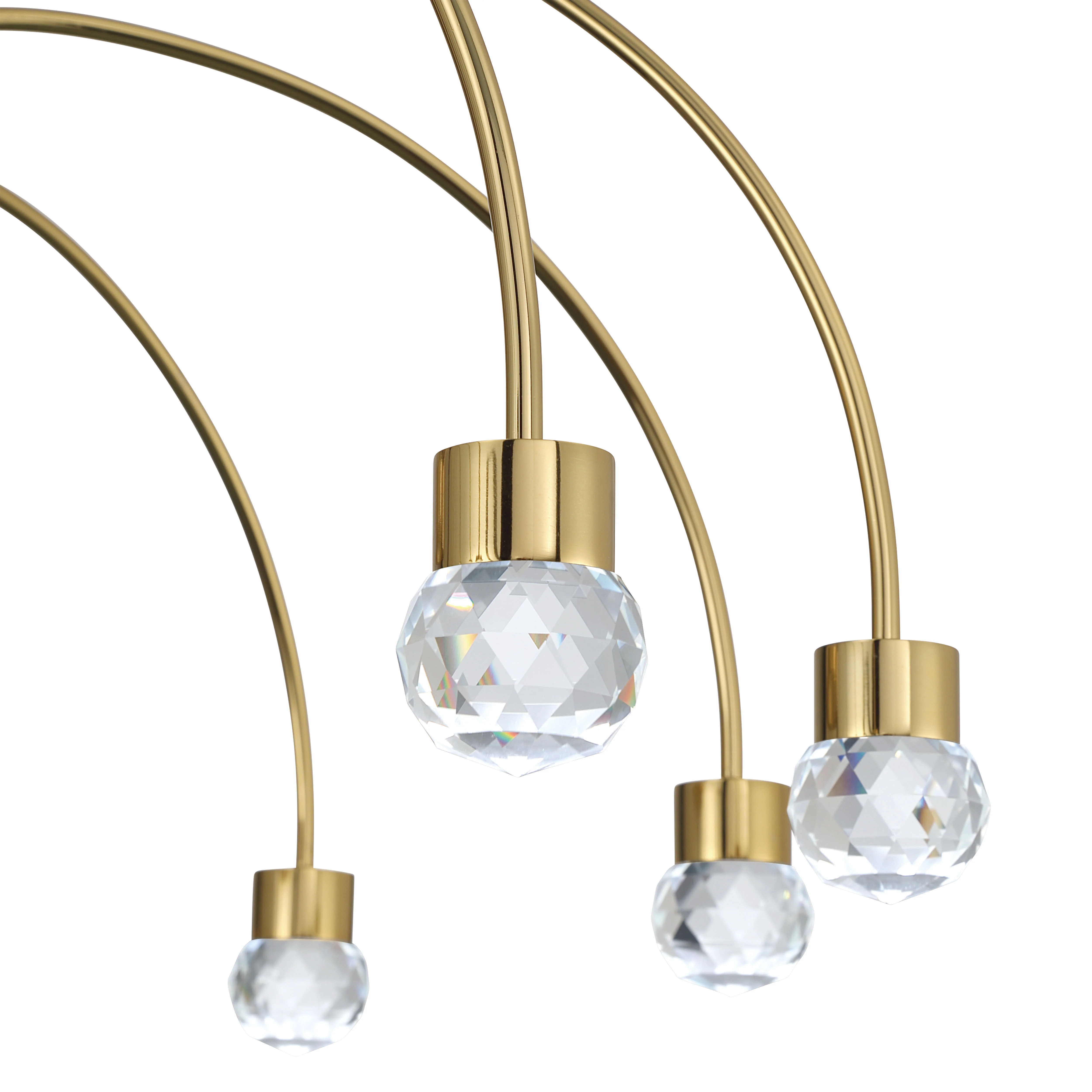 Vario Integrated LED 8 light Chandelier in Titanium Gold with Crystal diffusers - Image 8