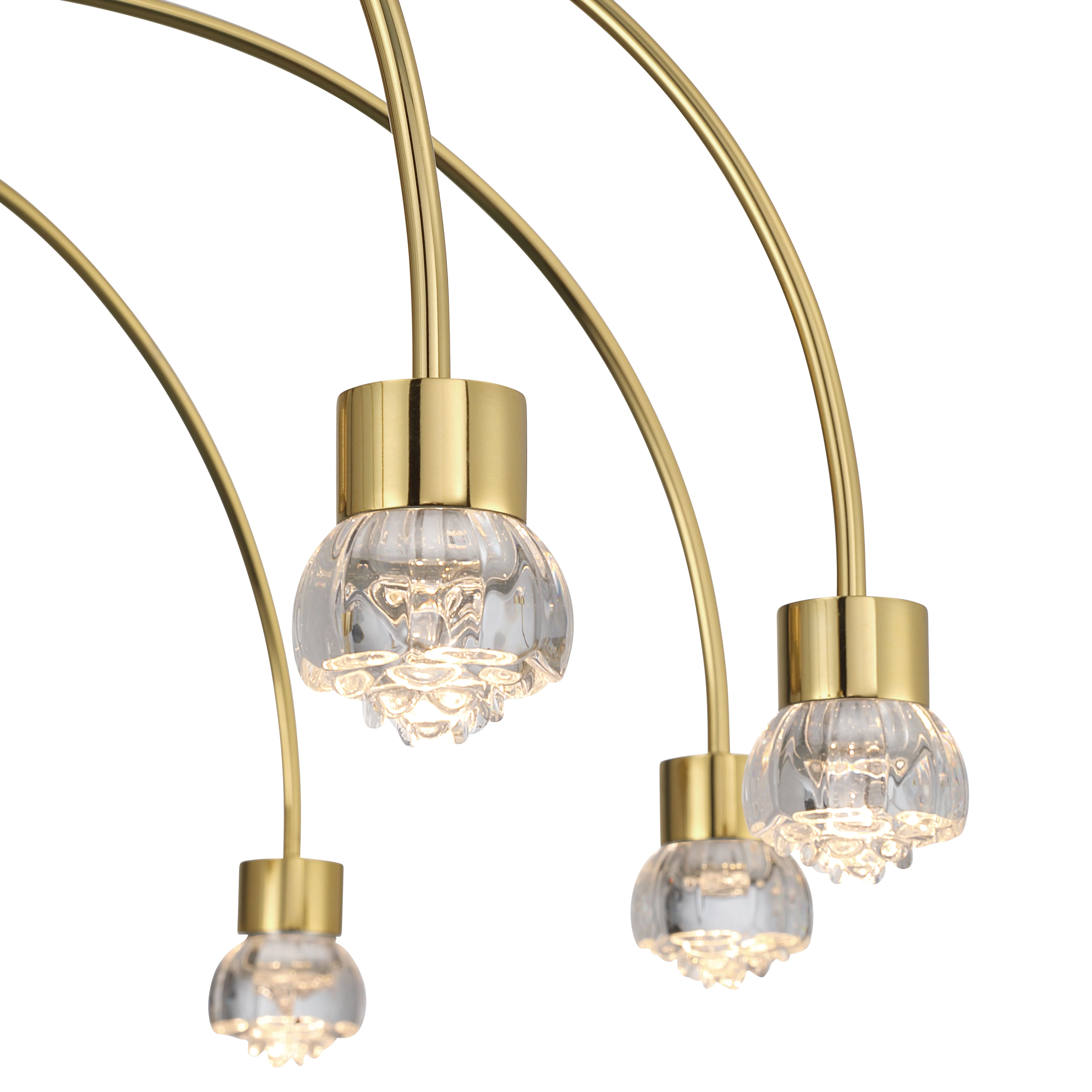 Vario Integrated LED 8 light Chandelier in Titanium Gold with Rose diffusers - Image 6