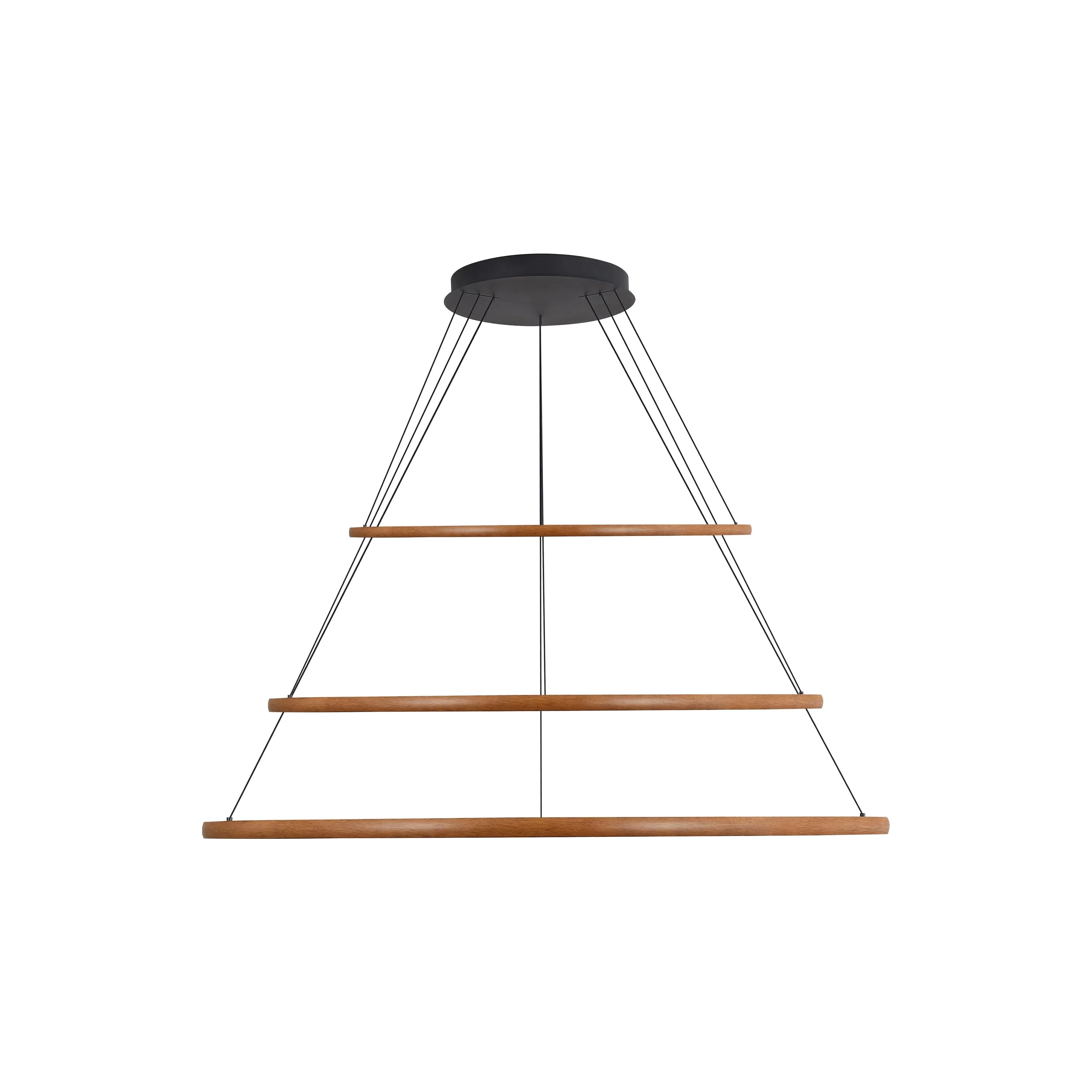 Veritas 59" 3-tier Bi-directional LED Chandelier in Walnut - Image 4