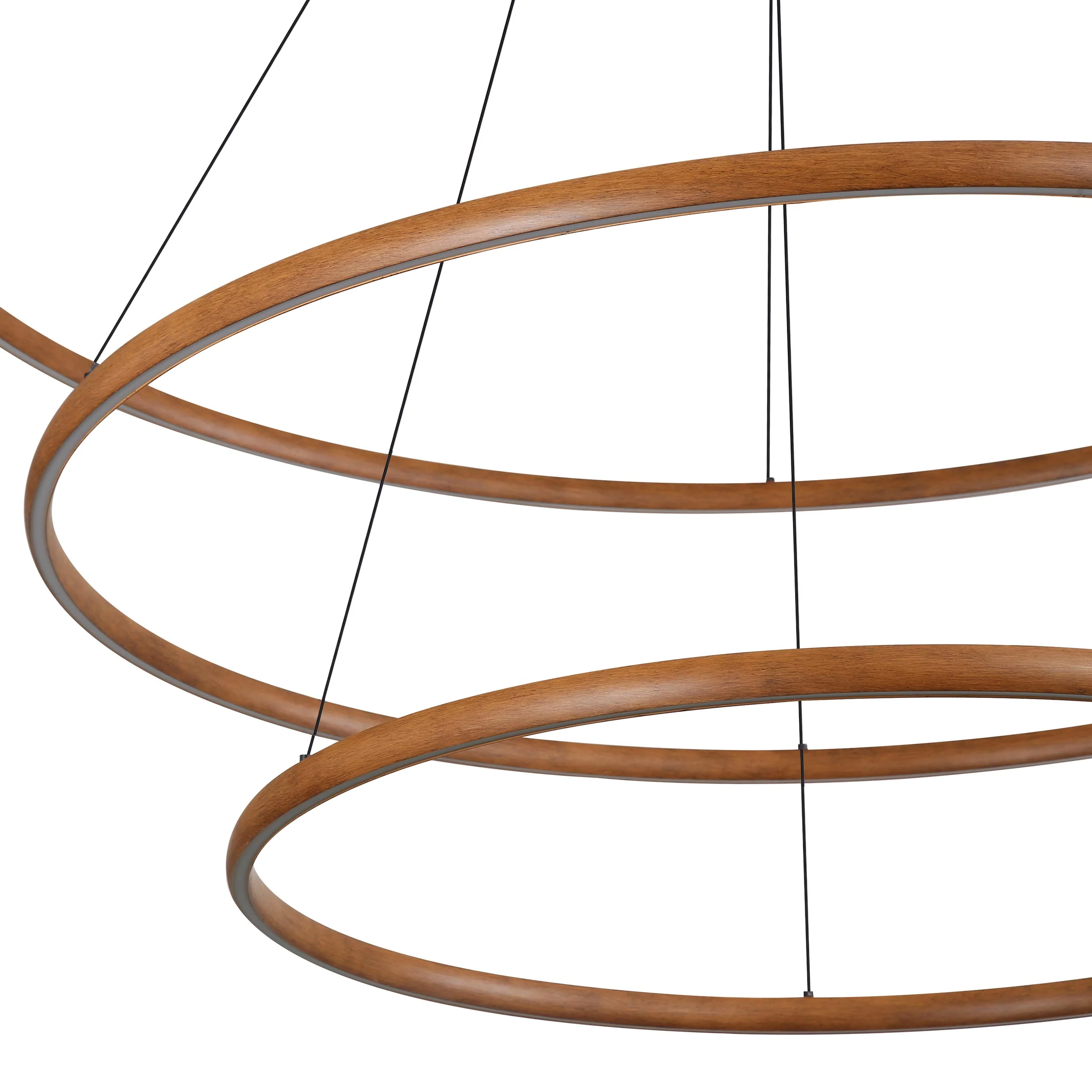 Veritas 59" 3-tier Bi-directional LED Chandelier in Walnut - Image 5
