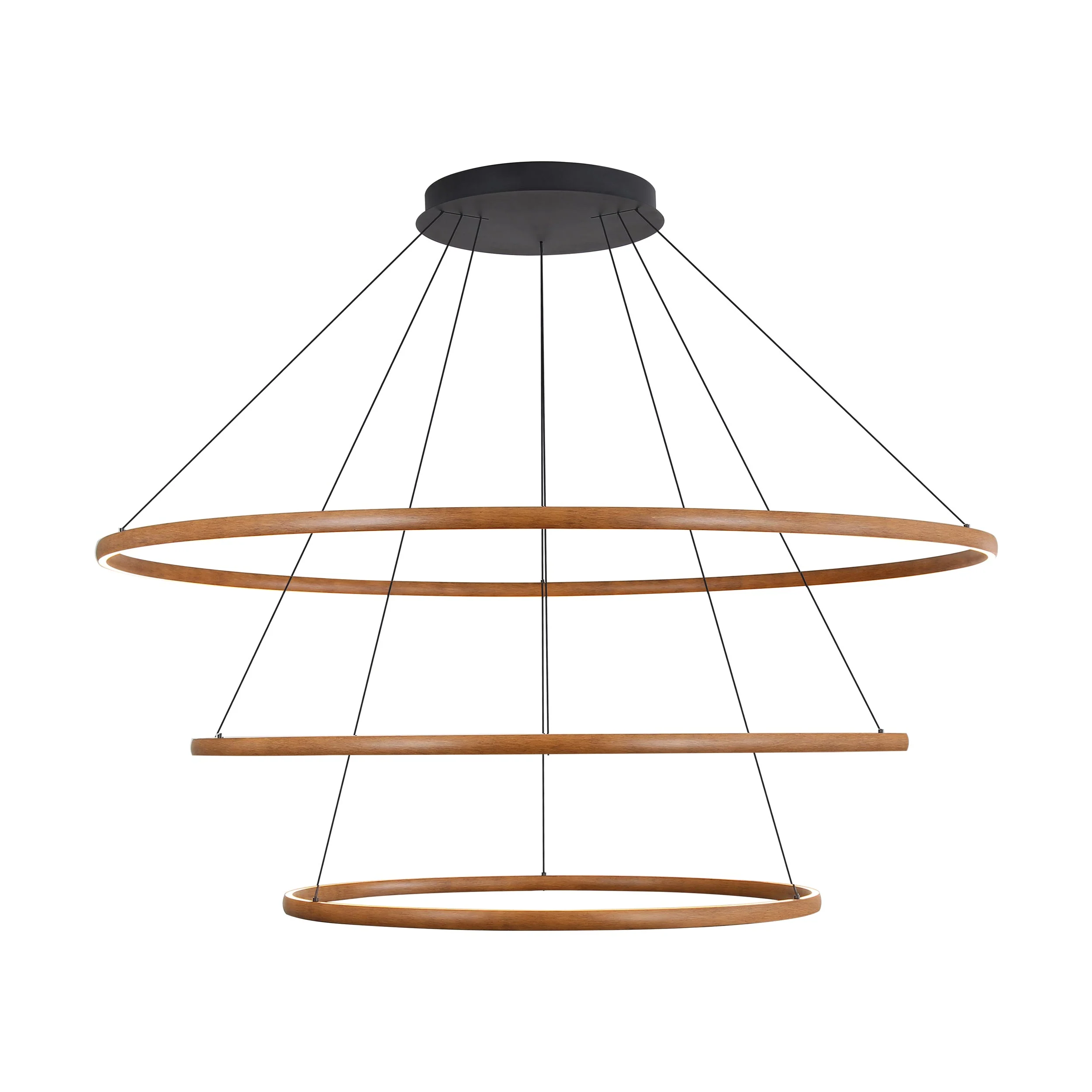 Veritas 71" 3-tier Bi-directional LED Chandelier in Walnut - Image 2
