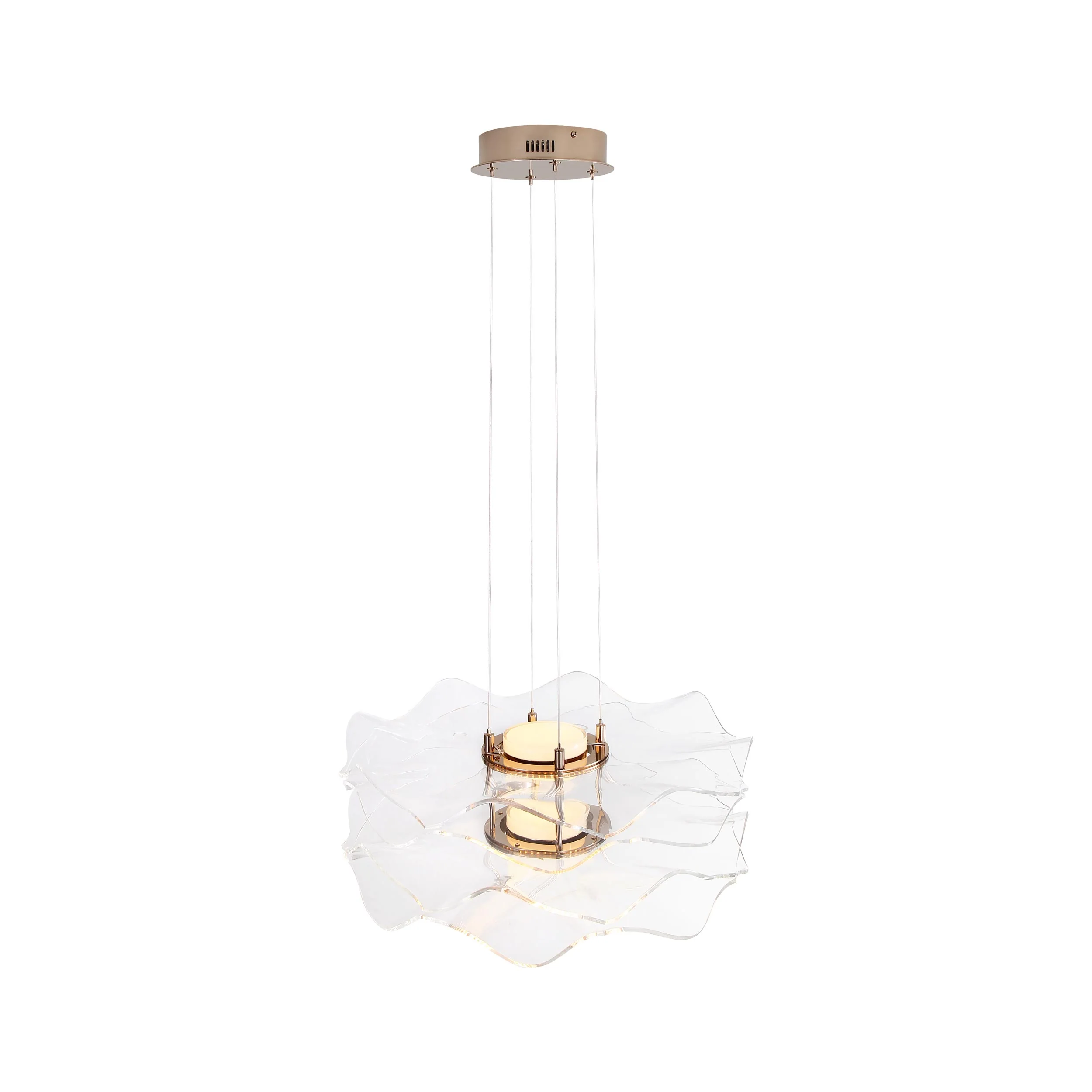 Vetrina Integrated LED 2-tier Pendant in Light Gold - Image 3