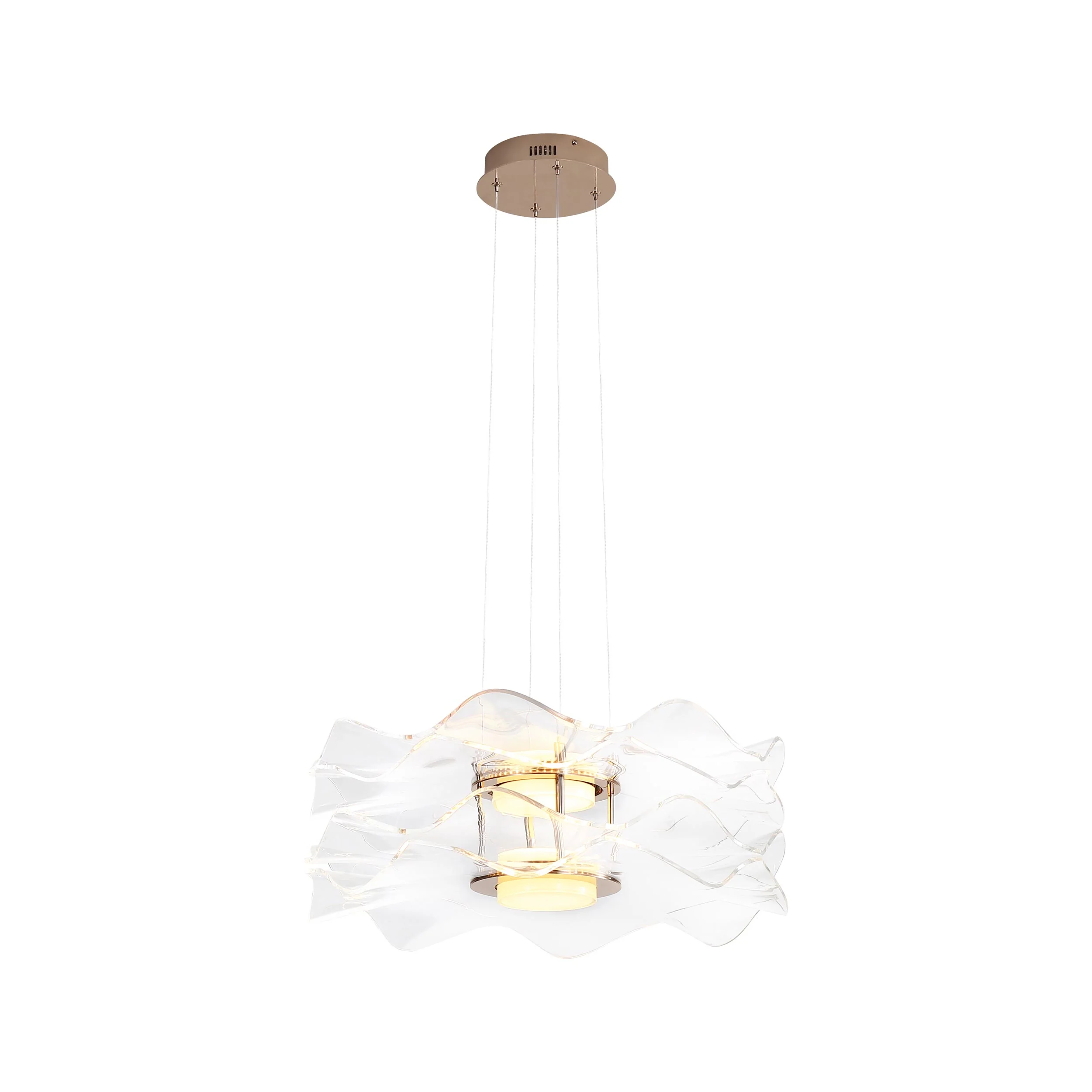 Vetrina Integrated LED 2-tier Pendant in Light Gold - Image 4