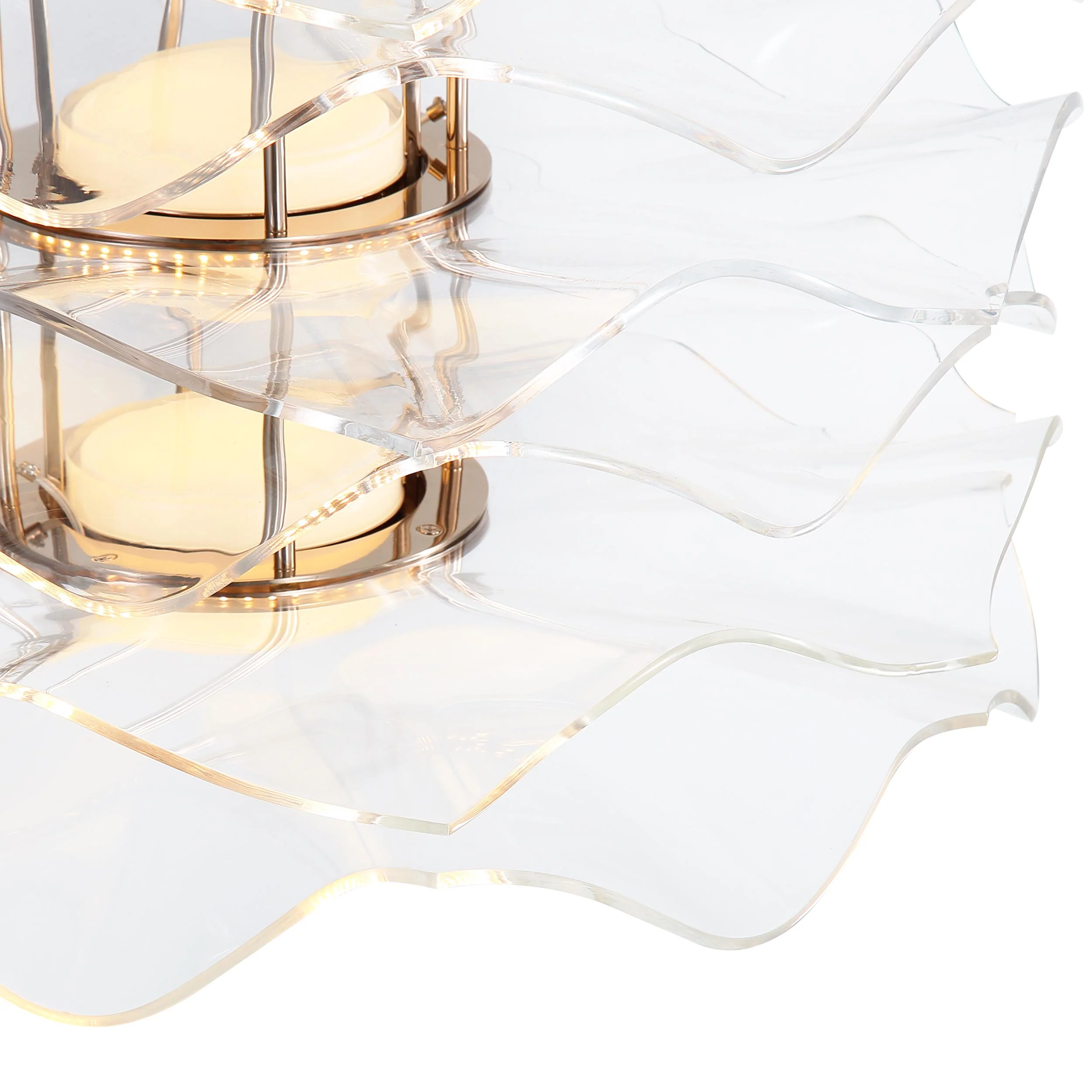 Vetrina Integrated LED 3-tier Pendant in Light Gold - Image 6