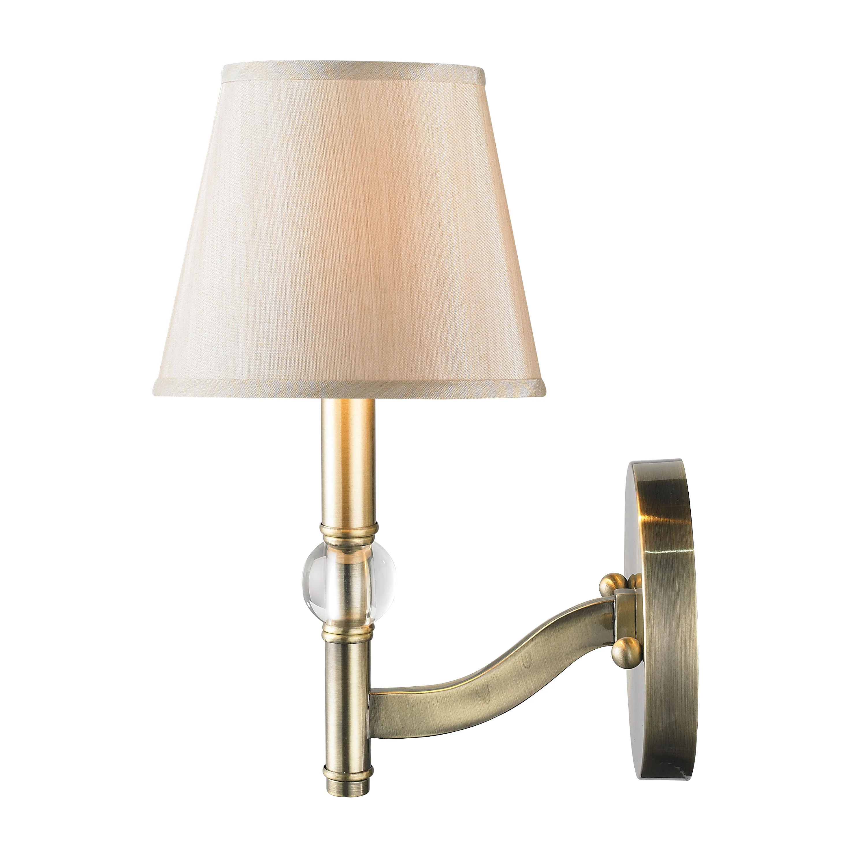 Waverly 1-light Wall Sconce in Aged Brass and Silken Parchment shade - Image 3