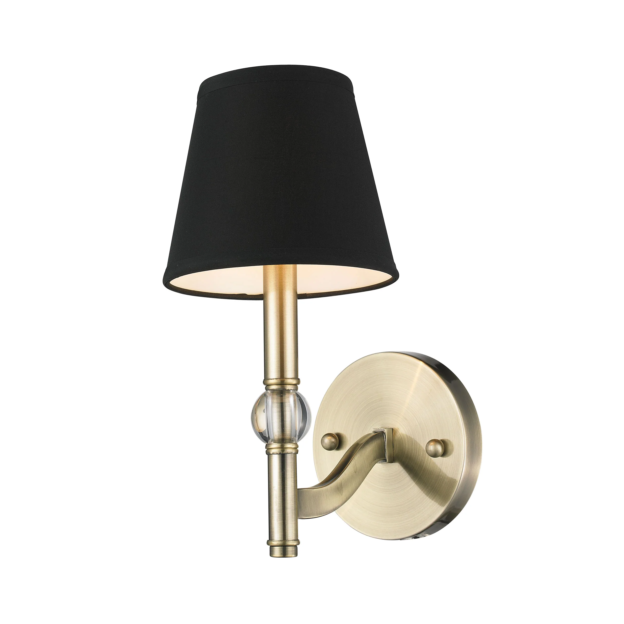 Waverly 1-light Wall Sconce in Aged Brass and Tuxedo shade - Image 2