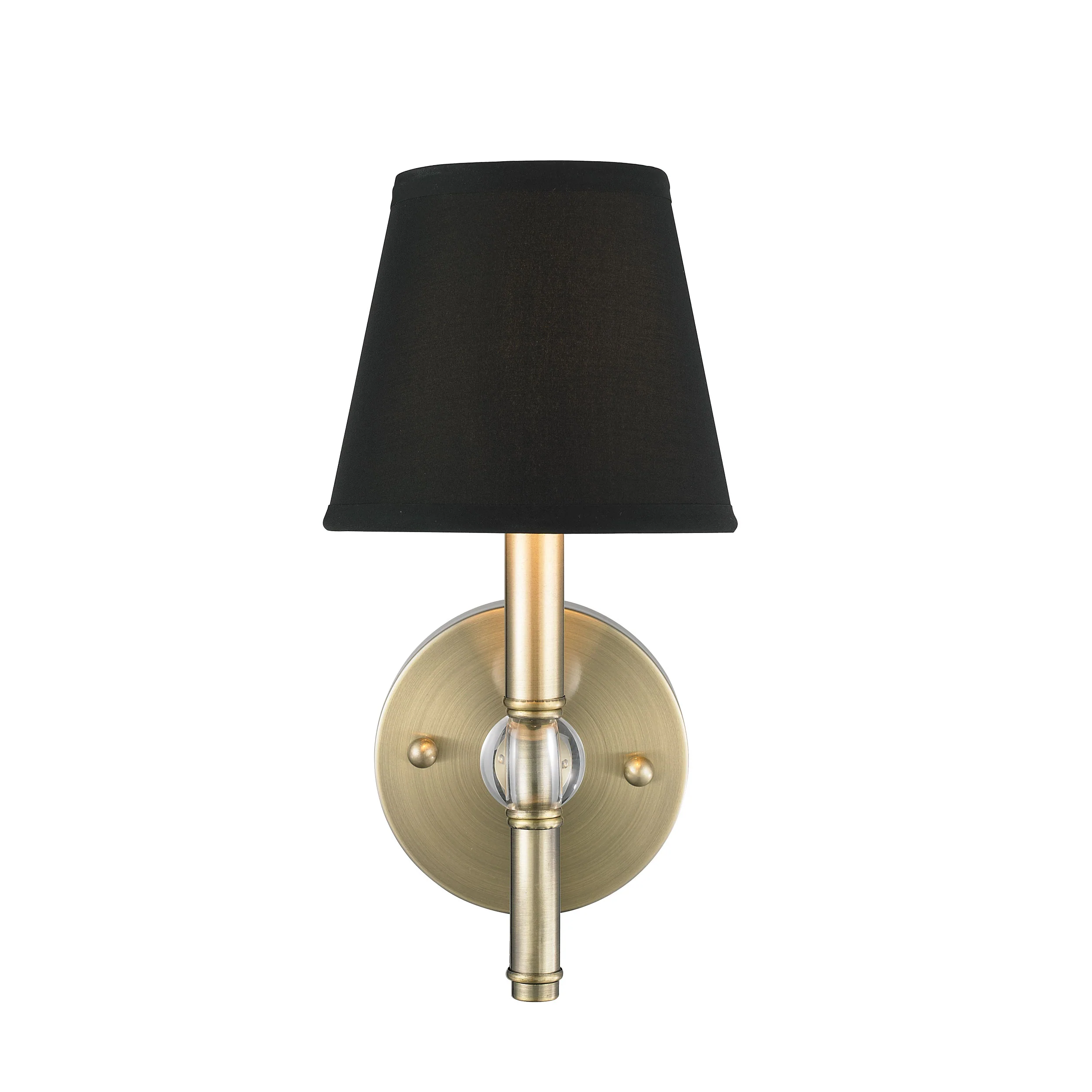 Waverly 1-light Wall Sconce in Aged Brass and Tuxedo shade - Image 4